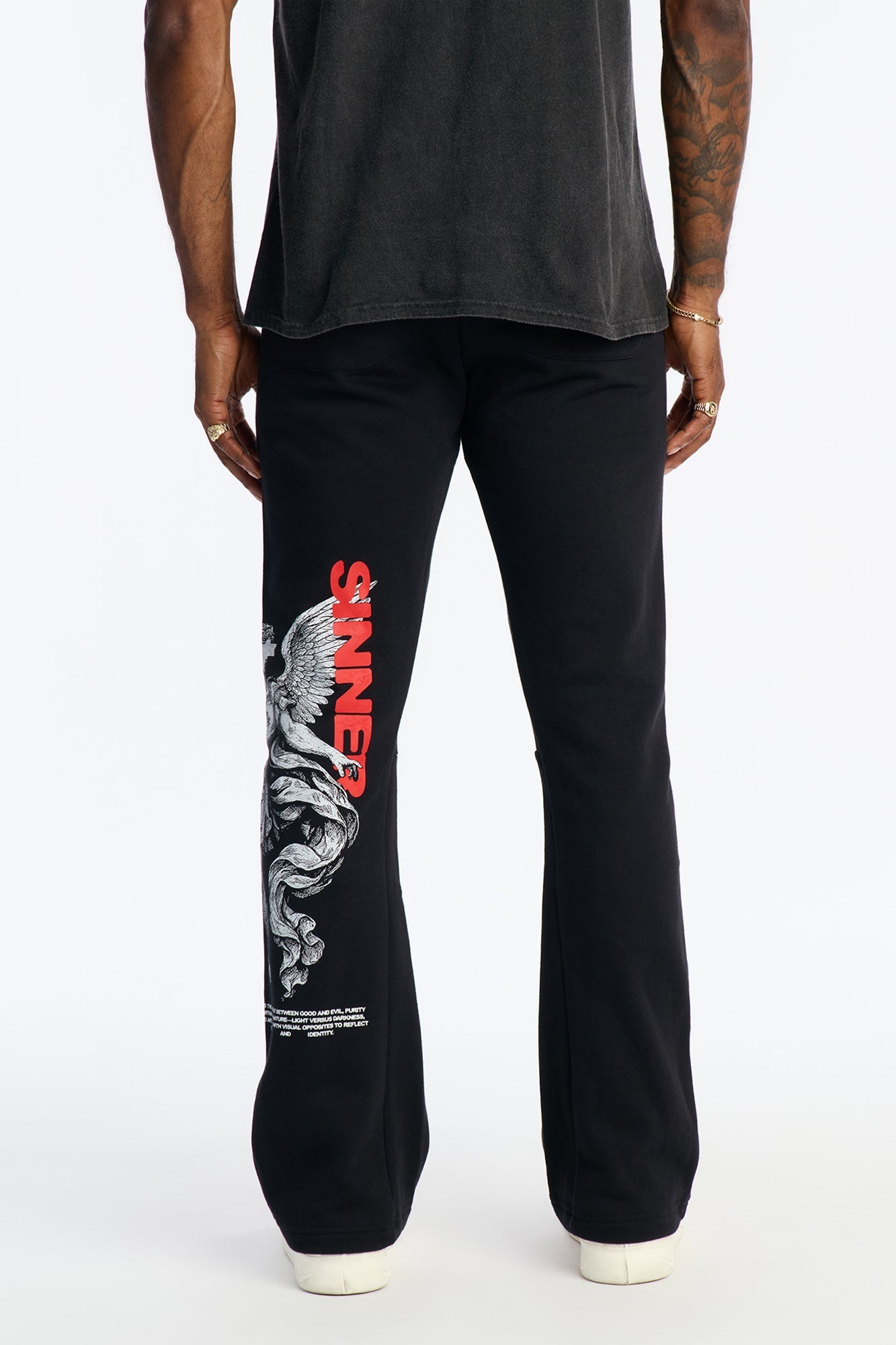 Saint Or Sinner Flared Sweatpants - Black Fashion Nova