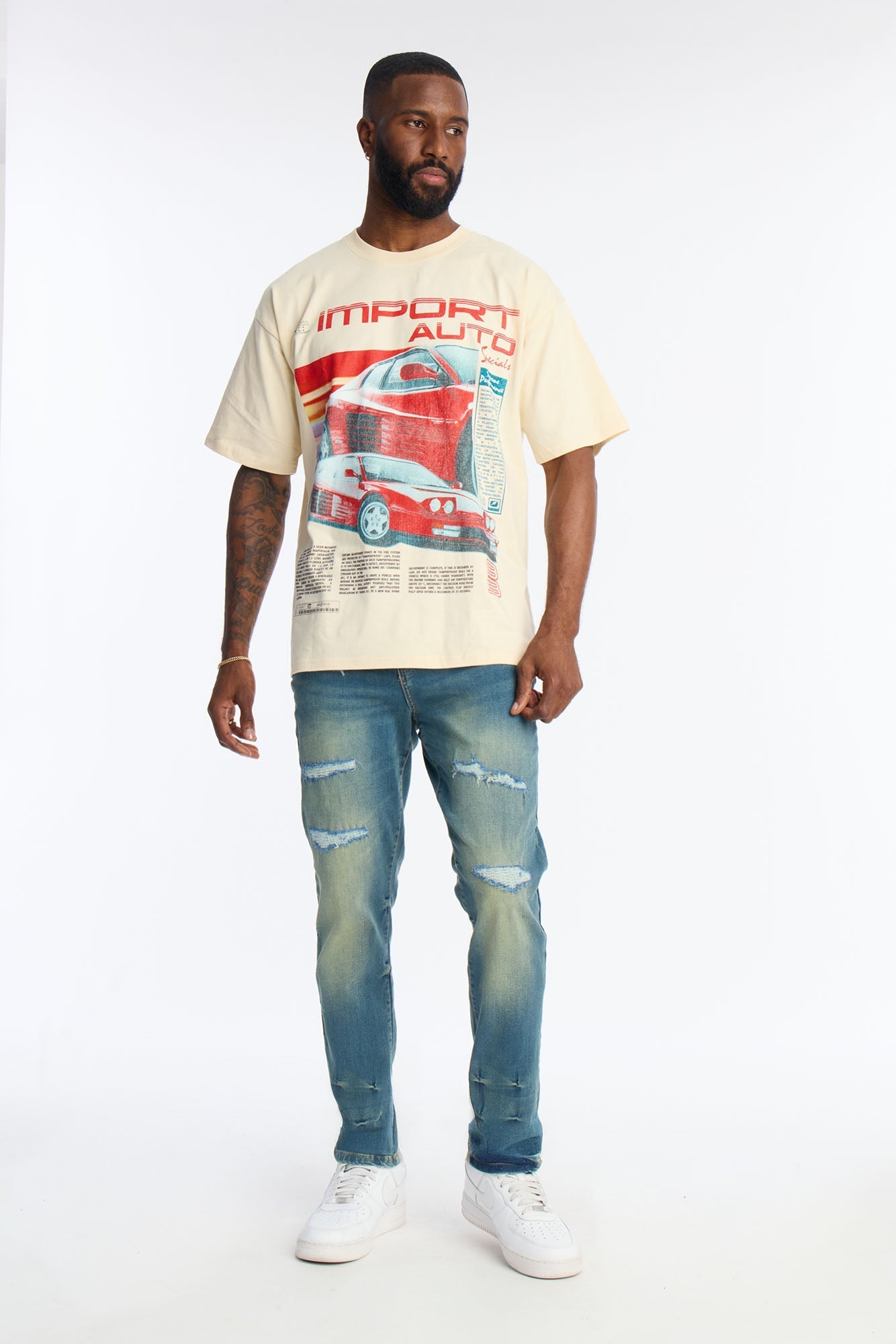 Import Auto Special Premium Short Sleeve Tee - Cream Fashion Nova