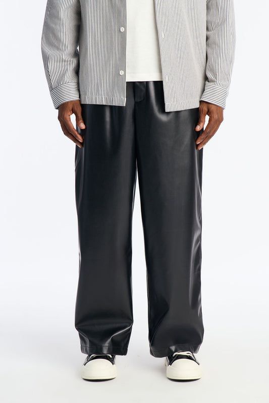 Wide Leg Faux Leather Apollo Pant - Black Fashion Nova