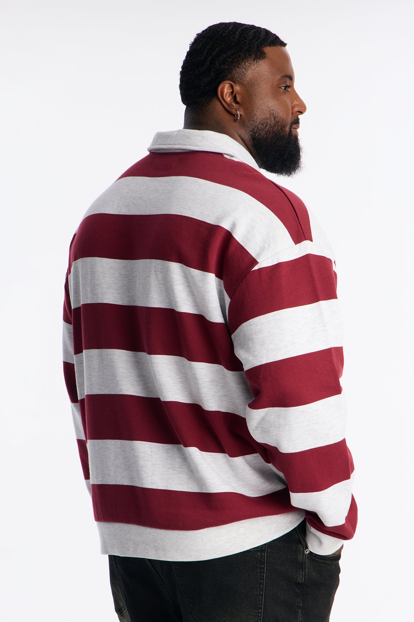 Make Yourself Proud Stripe Fleece Polo - Red Fashion Nova