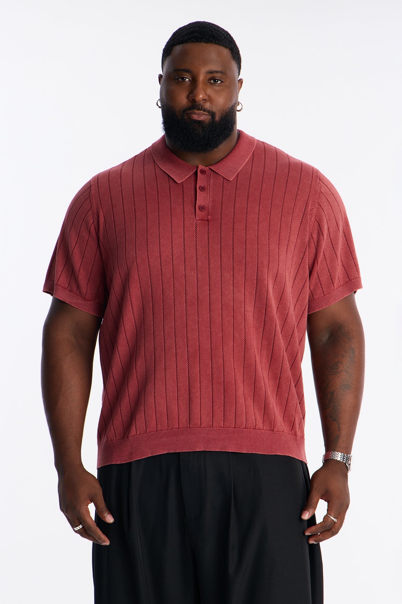 Meru Washed Polo - Burgundy Fashion Nova