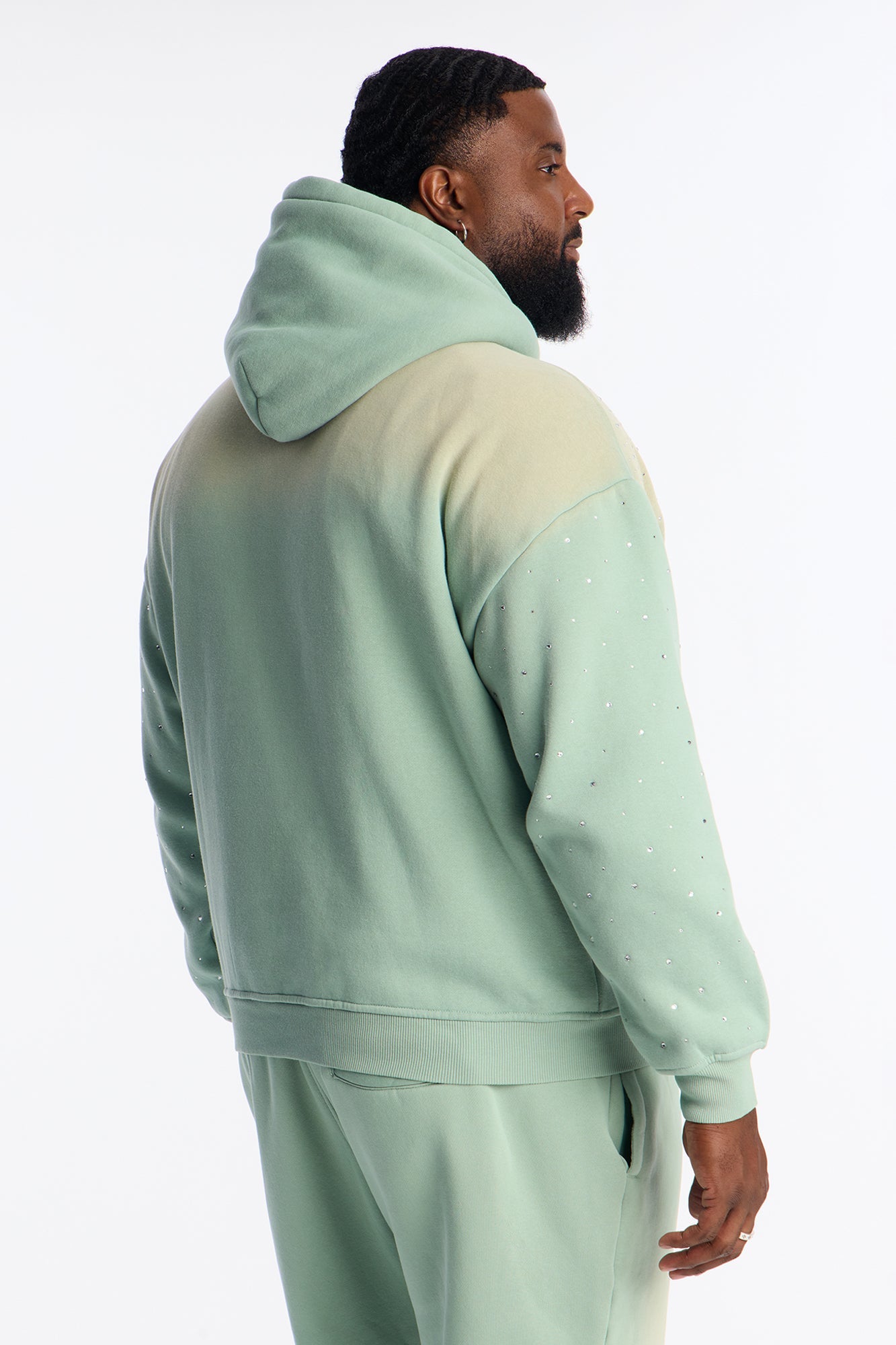 Run Them Rhinestones Oversized Hoodie - Sage Fashion Nova