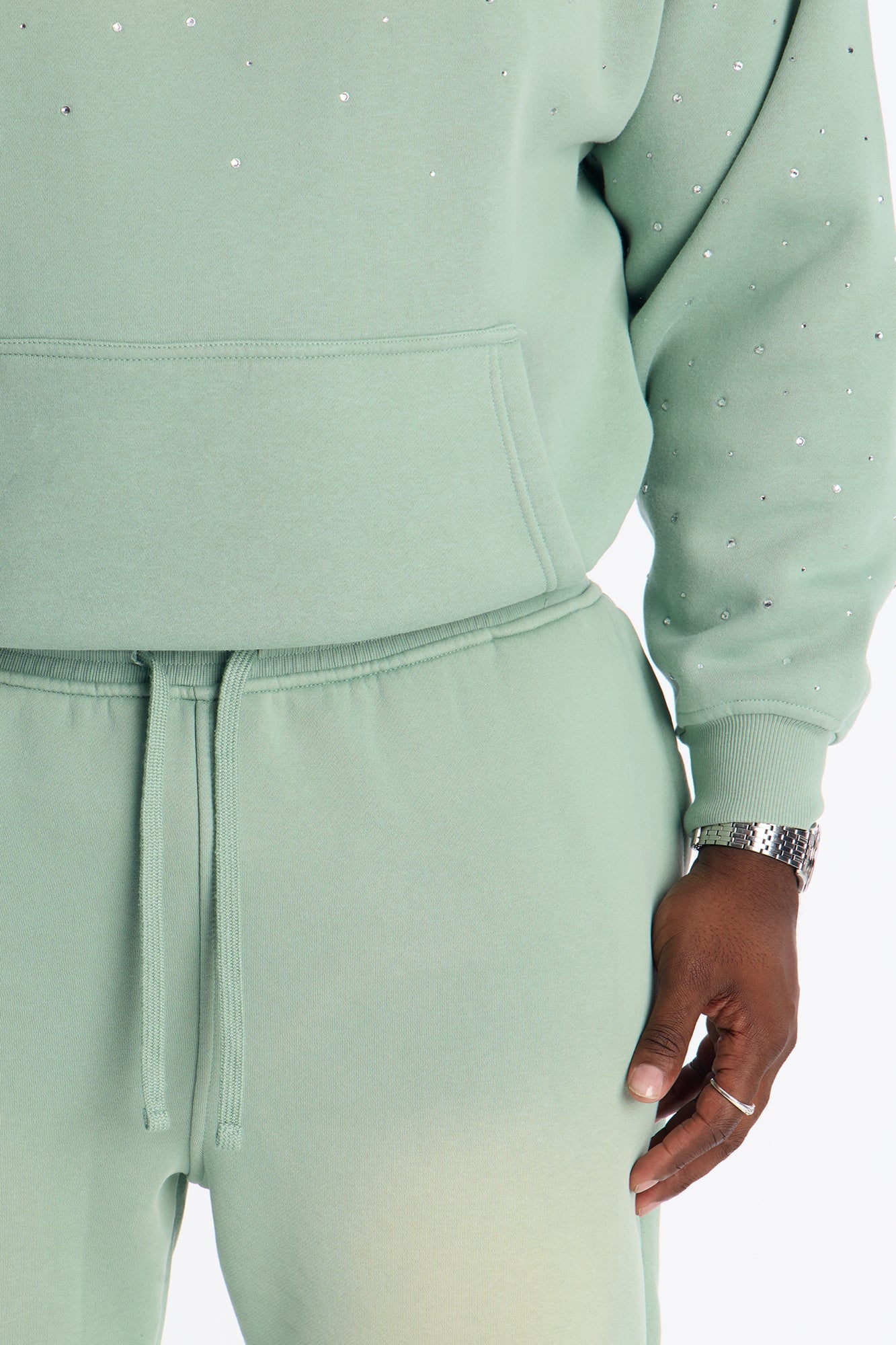 Run Them Rhinestones Relaxed Sweatpants - Sage Fashion Nova