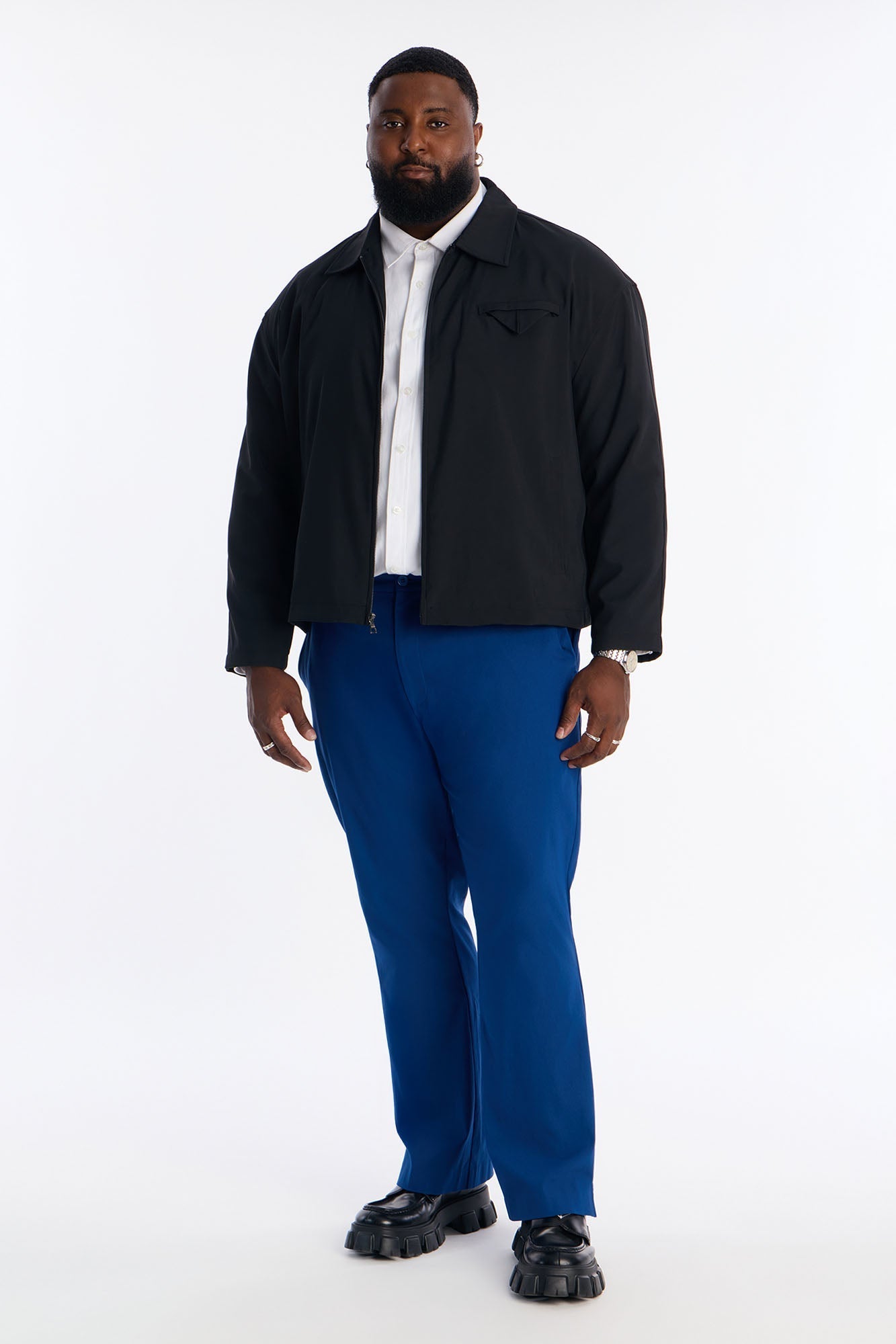 Slim Modern Gabardine Slit Flared Trouser - Navy Fashion Nova