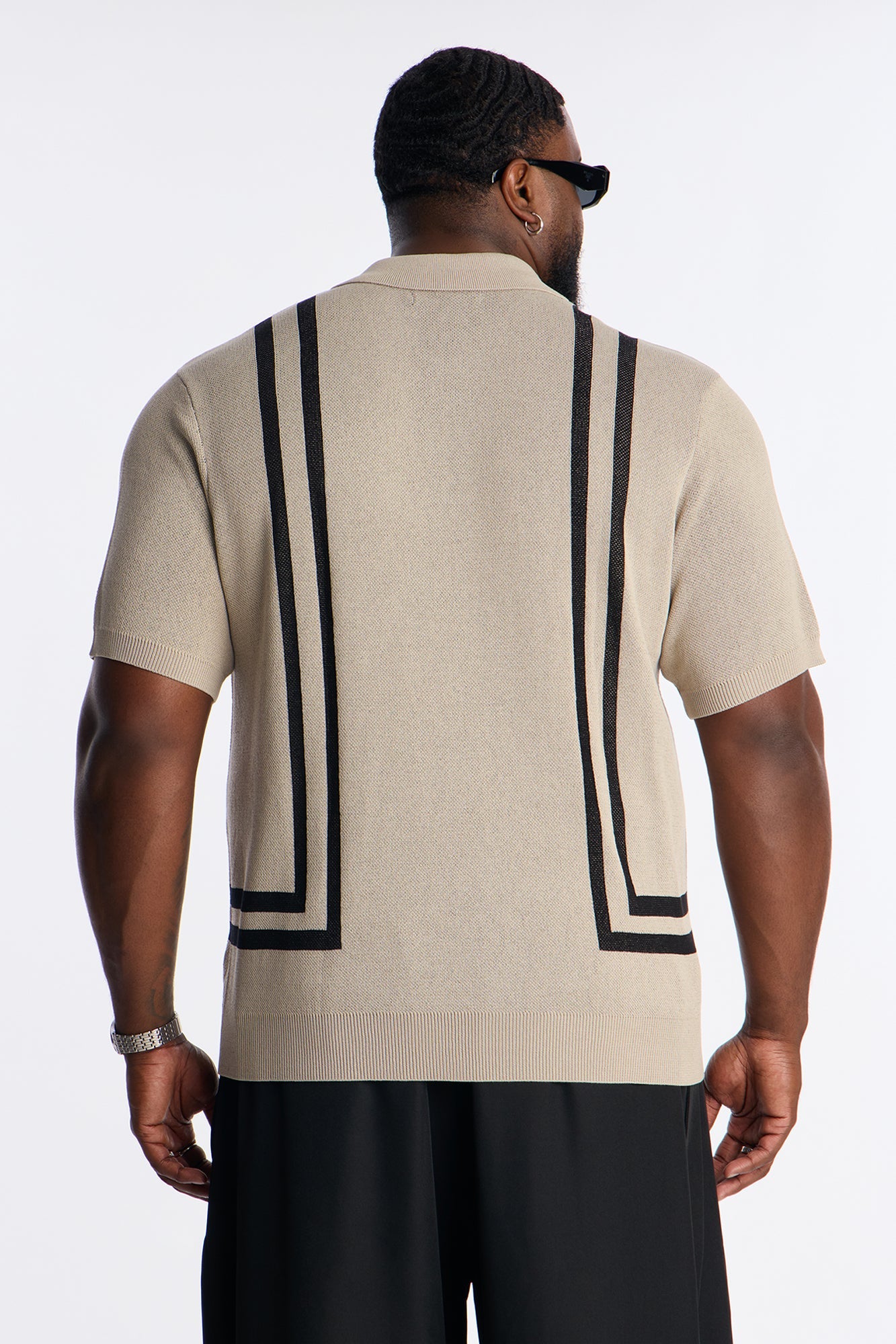 Seeing Lines Knit Johnny Collar Shirt - Tan Fashion Nova