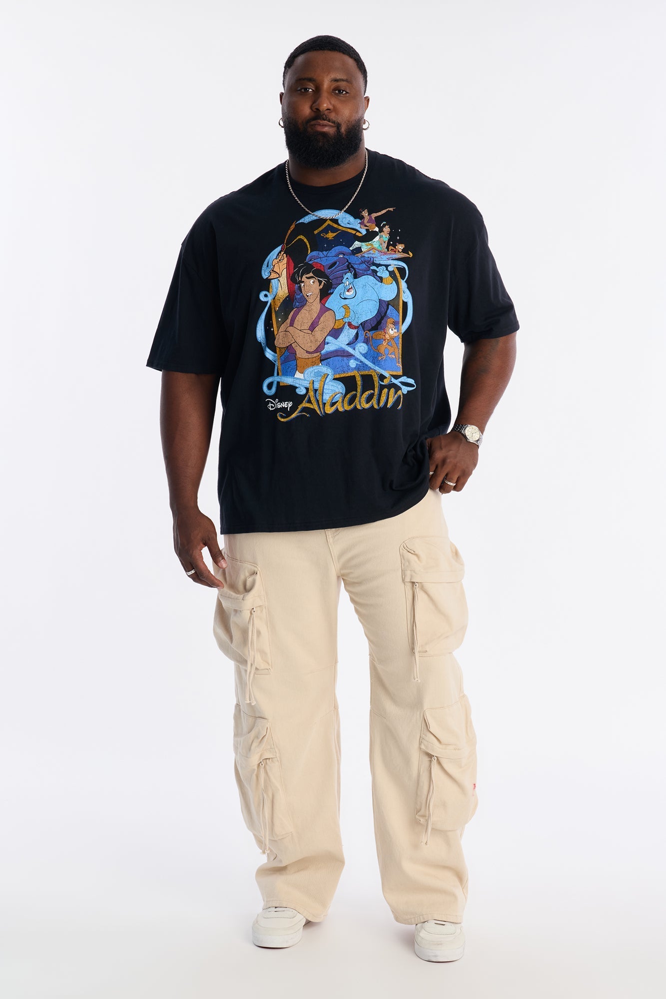 Disney Aladdin Boxy Short Sleeve Tee - Black Fashion Nova