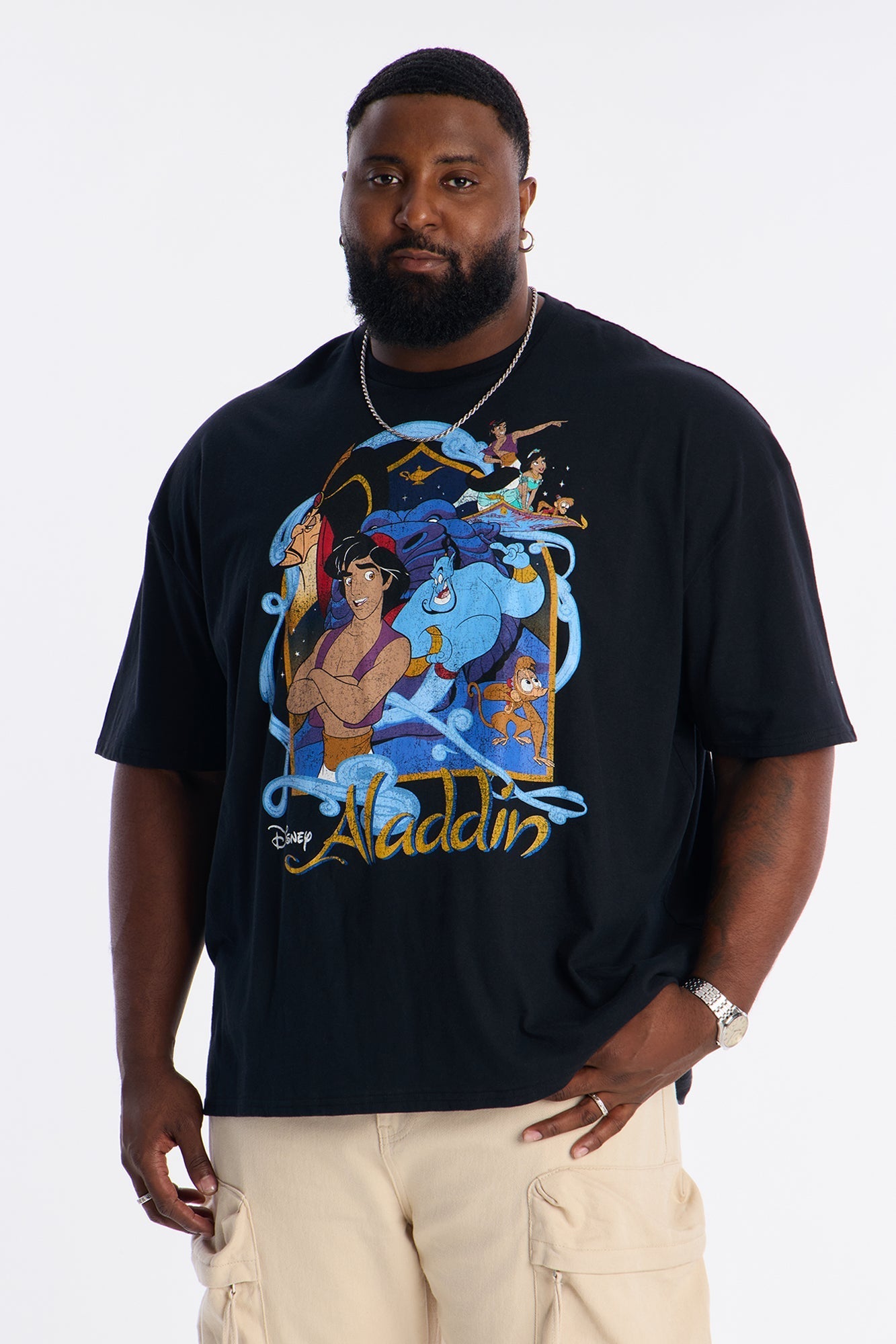 Disney Aladdin Boxy Short Sleeve Tee - Black Fashion Nova
