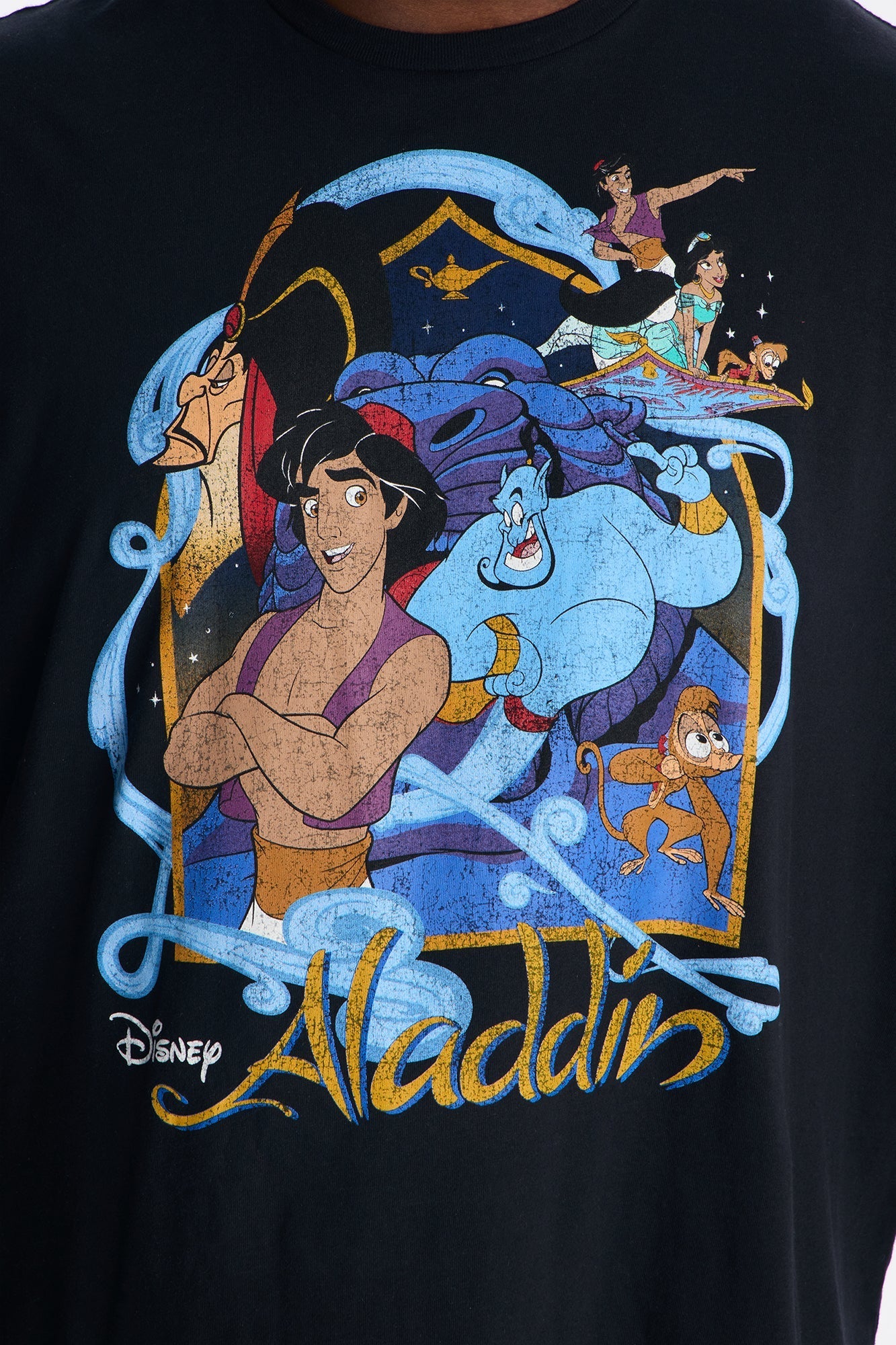 Disney Aladdin Boxy Short Sleeve Tee - Black Fashion Nova