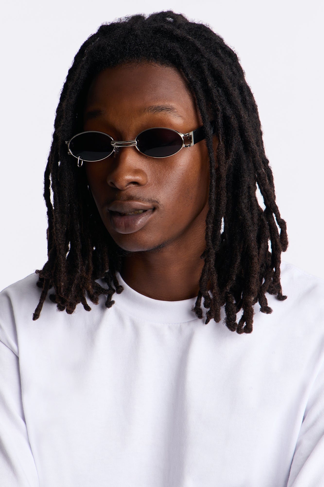 Round Metal Grommet Colored Lenses Sunglasses - Black/Silver Fashion Nova