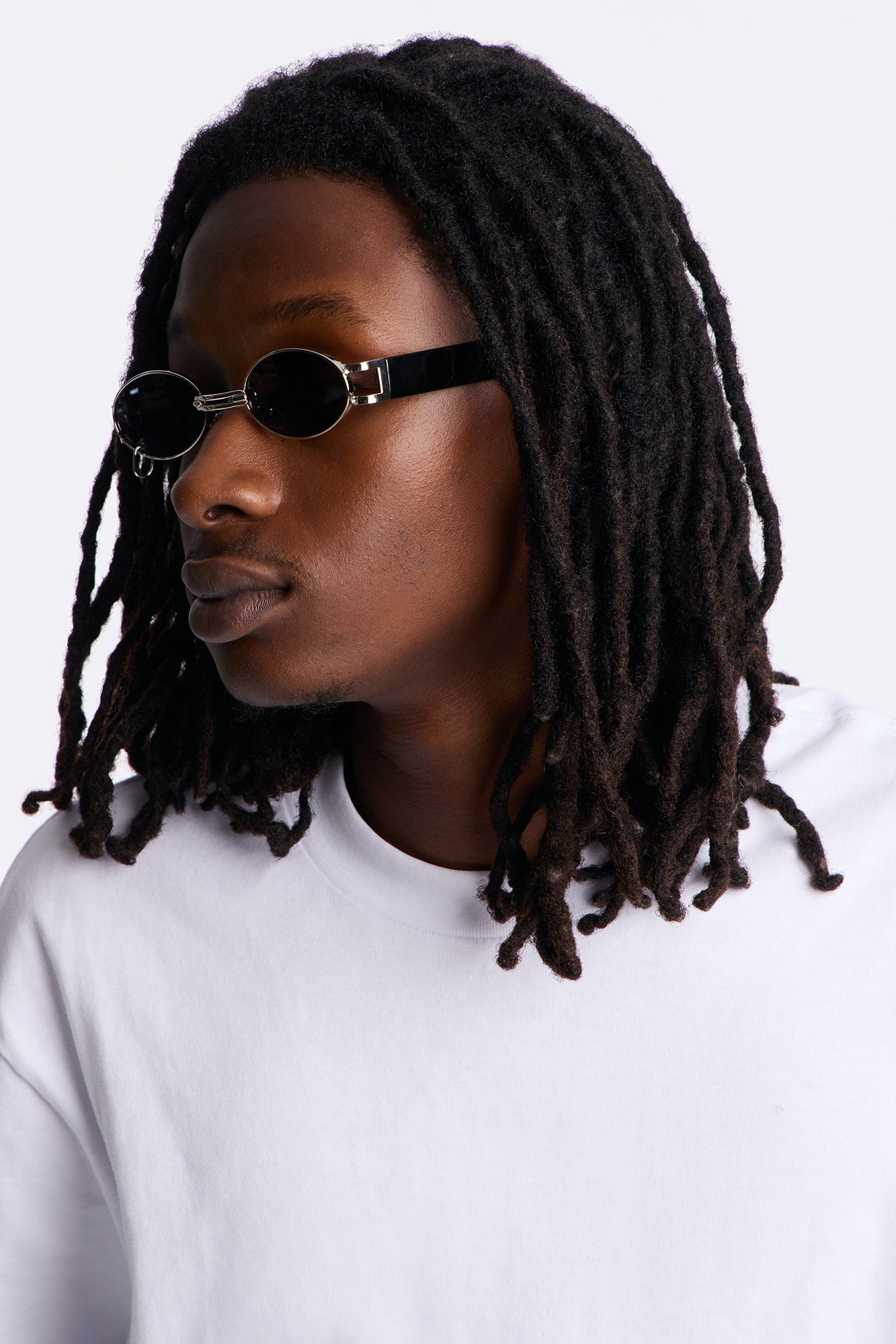 Round Metal Grommet Colored Lenses Sunglasses - Black/Silver Fashion Nova