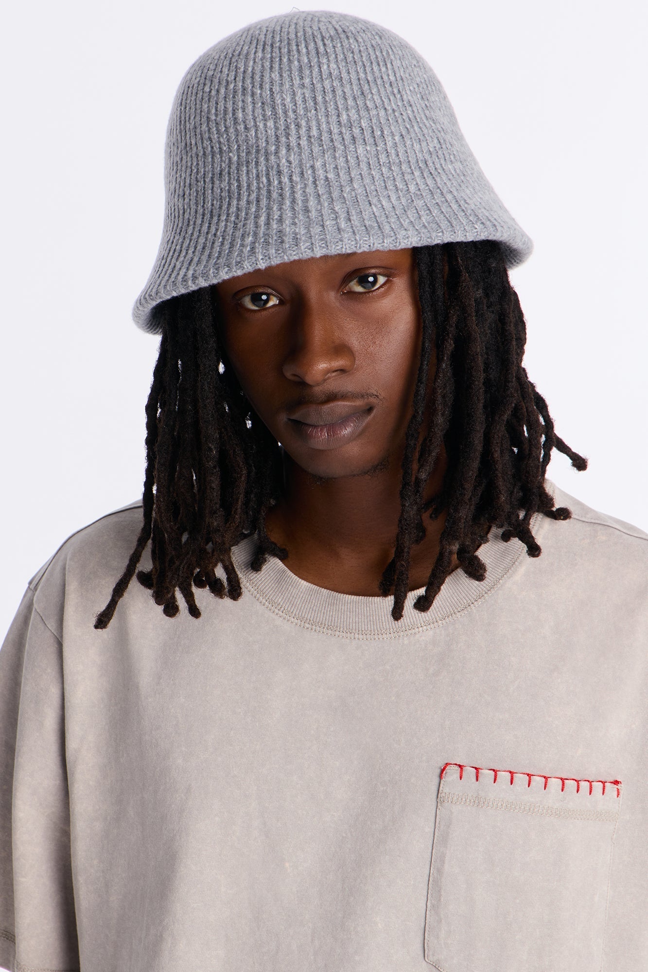 Rib Knit Bucket Hat - Grey Fashion Nova