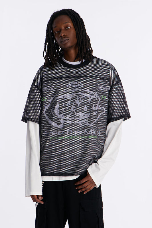 Free The Mind Layered Tee - Black Fashion Nova