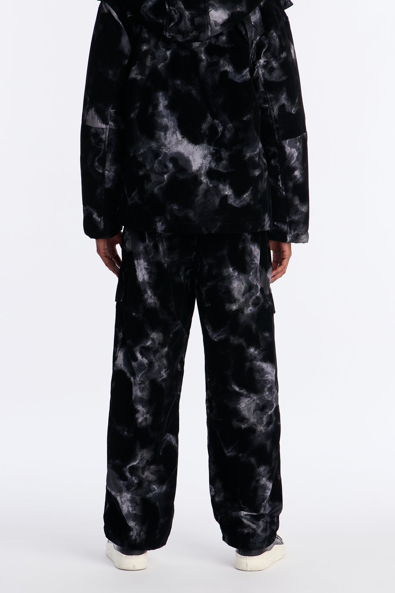 Baggy Flocked Marble Cargo Pant - Black Fashion Nova