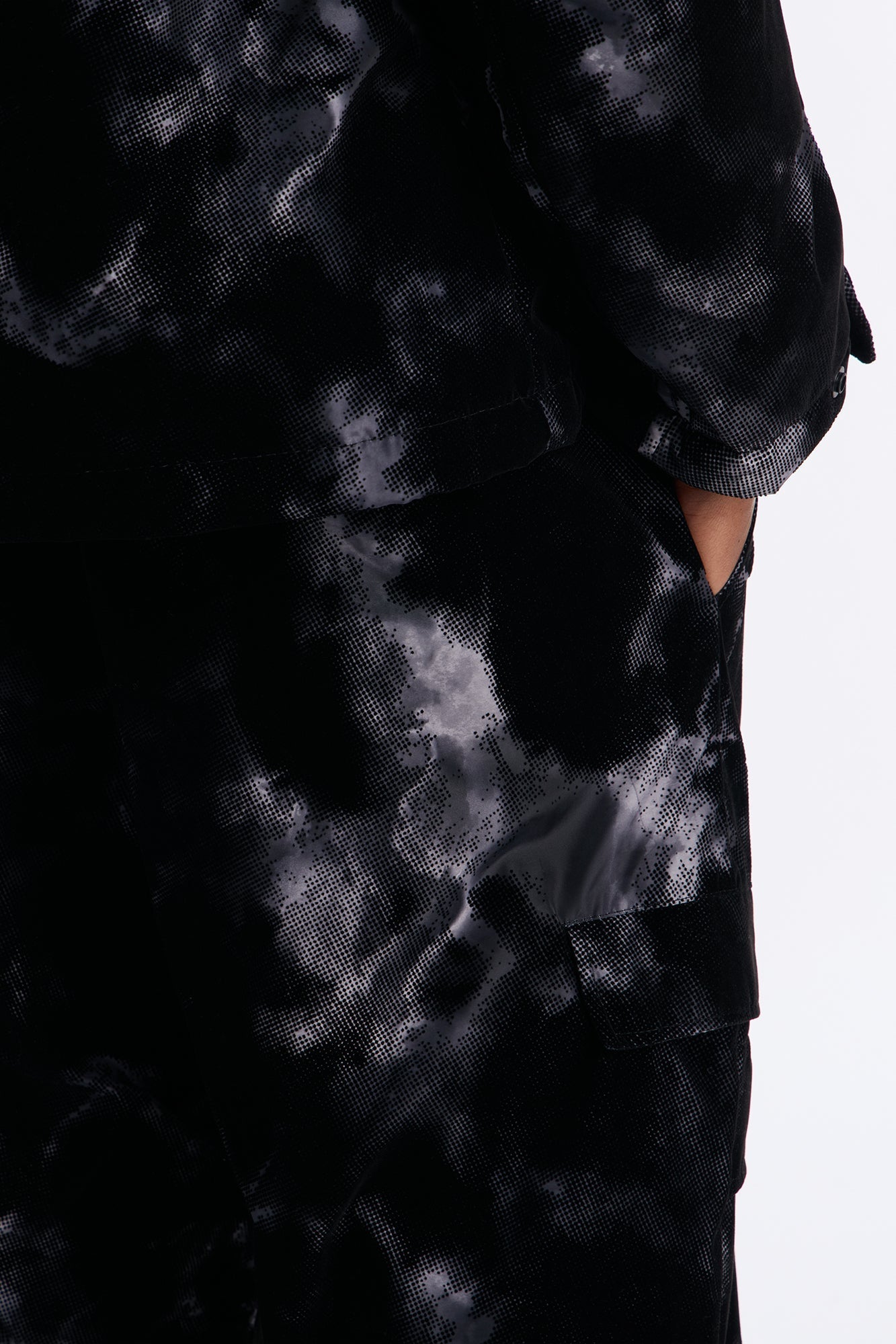 Baggy Flocked Marble Cargo Pant - Black Fashion Nova