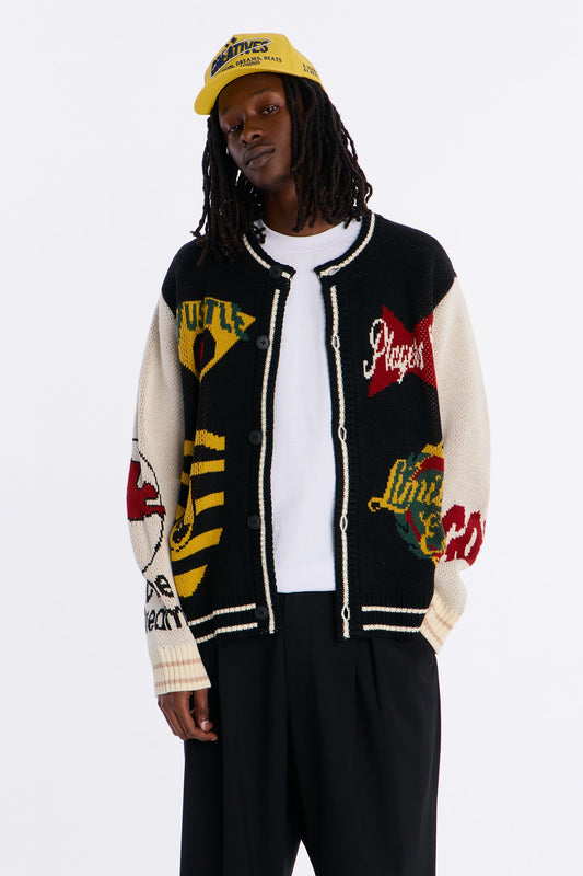 Teebi Mashup Stamped Cardigan - Black Fashion Nova