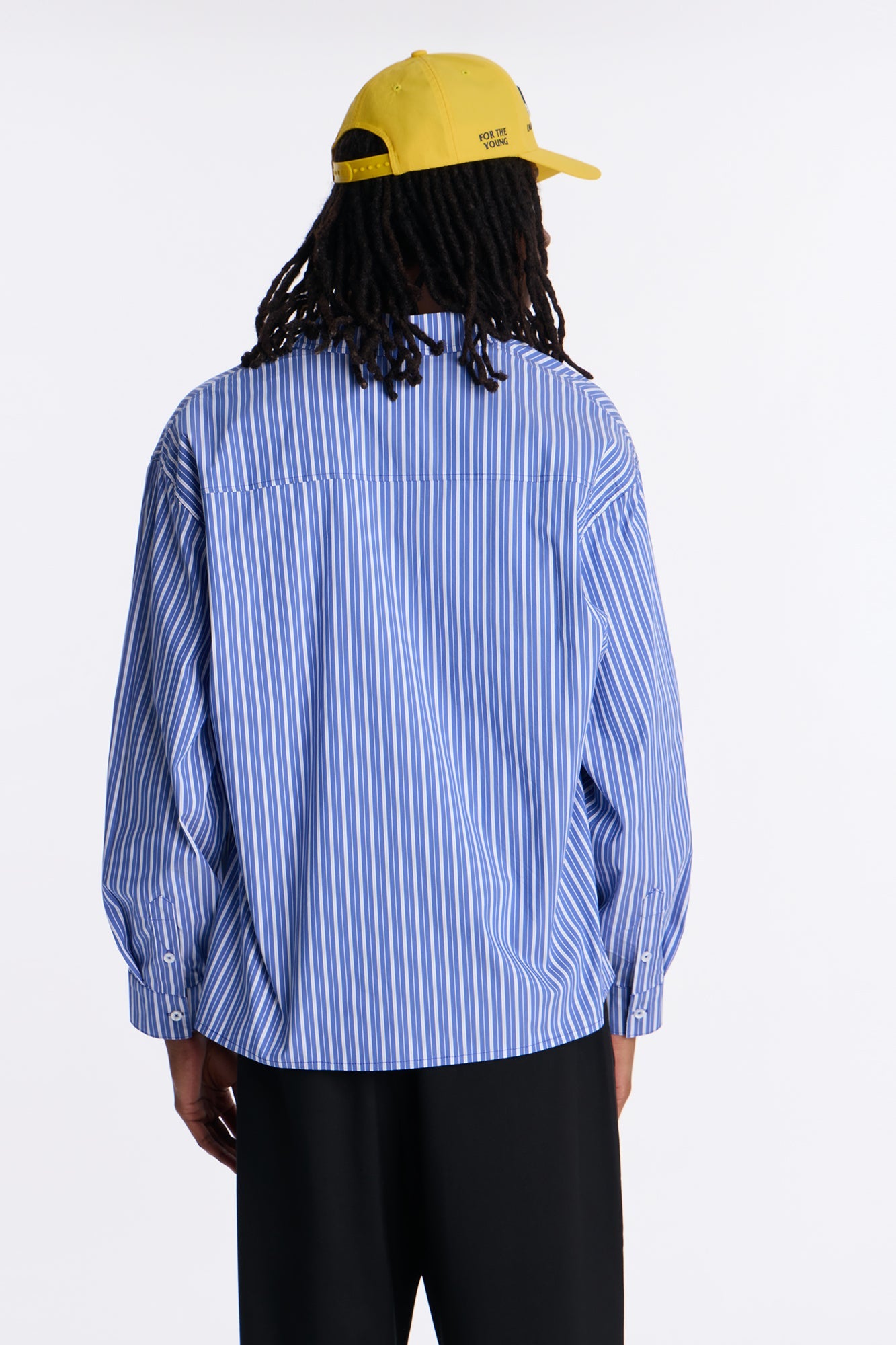Santos Striped Button Up Shirt - Blue/combo Fashion Nova