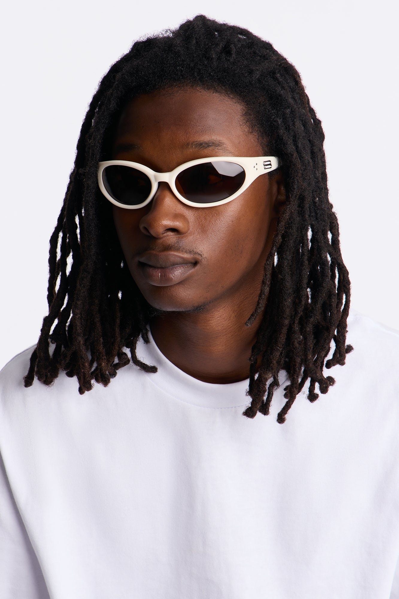 Minimal Round Frame Sunglasses - Cream/combo Fashion Nova