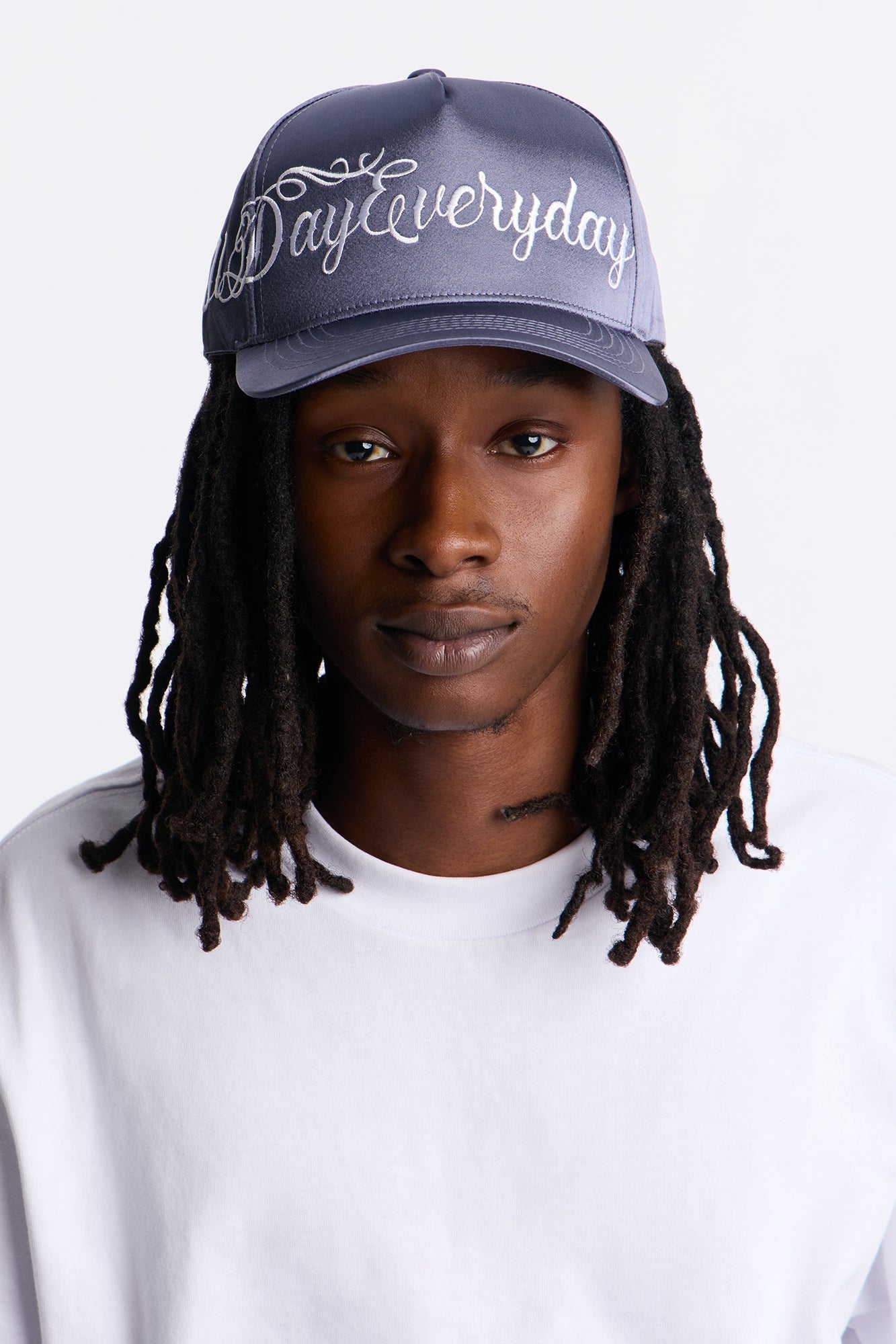 All Day Satin Structured Snapback Hat - Dark Grey Fashion Nova