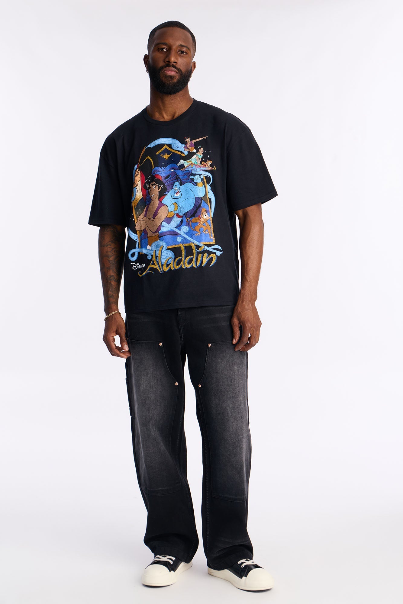 Disney Aladdin Boxy Short Sleeve Tee - Black Fashion Nova