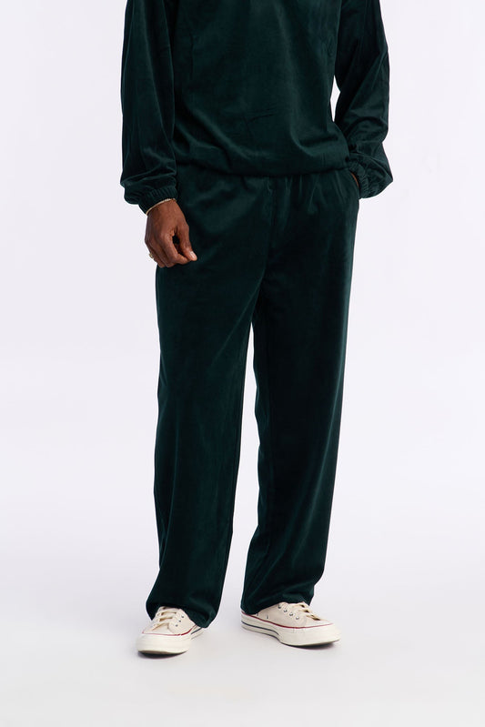 Baggy Velvety Velour Pant - Green Fashion Nova
