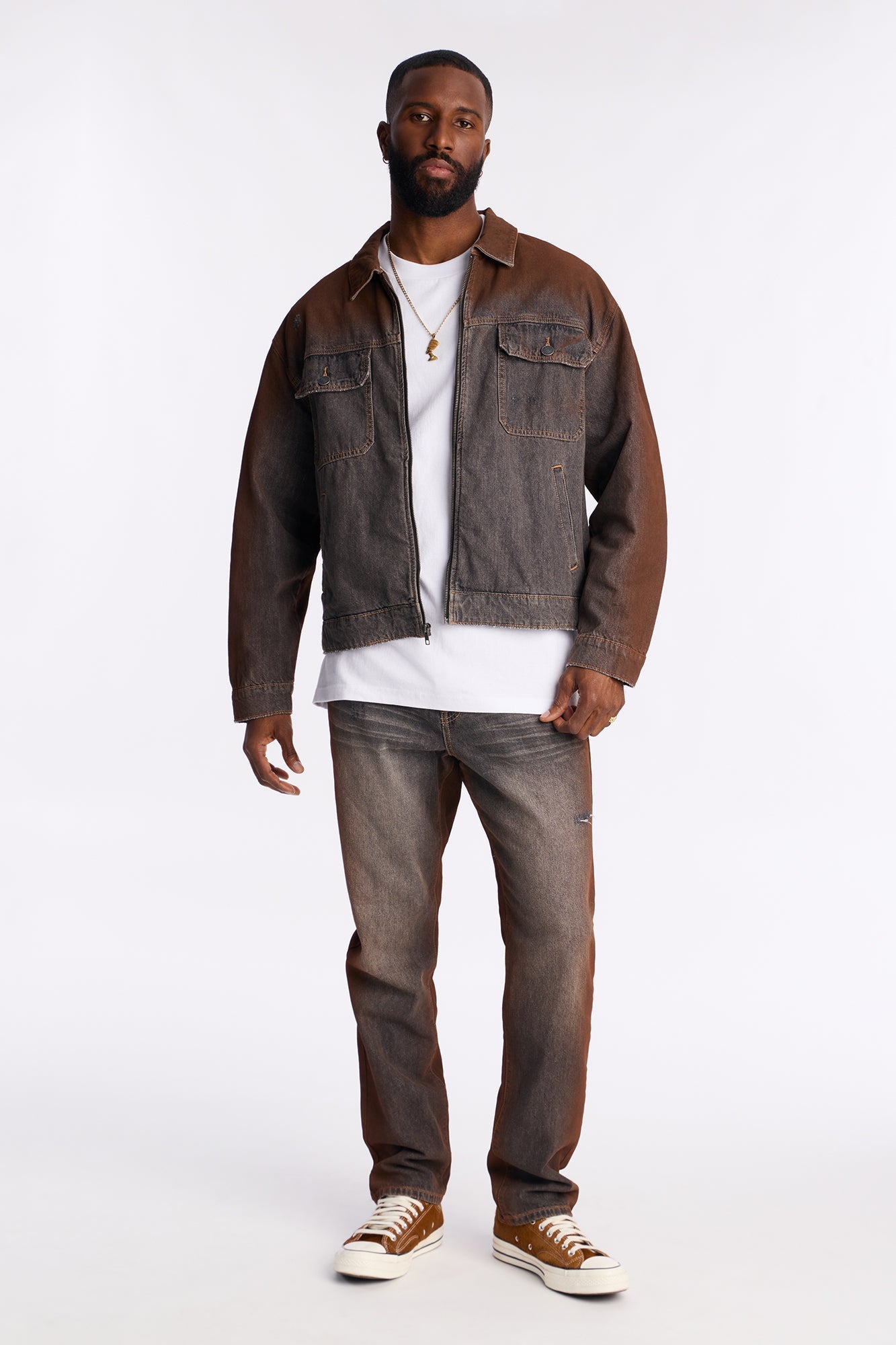 Slim Inferno Ombre Jean - Brown Fashion Nova