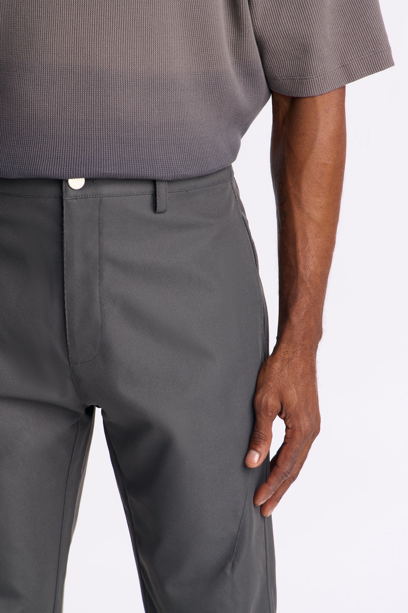 Stacked Slim Flare Thriving Pant - Grey Fashion Nova