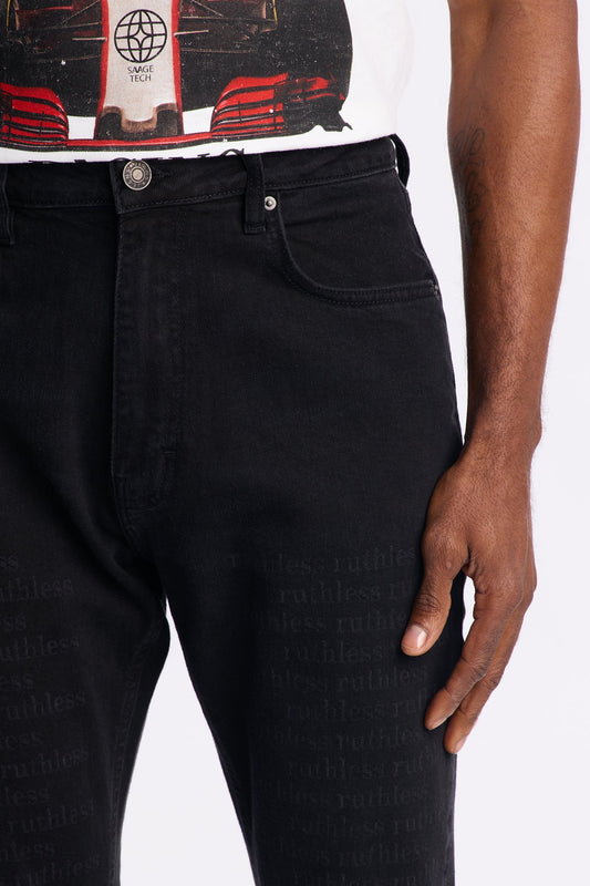 Stacked Skinny Flare Looking Closely Jean - Black Fashion Nova