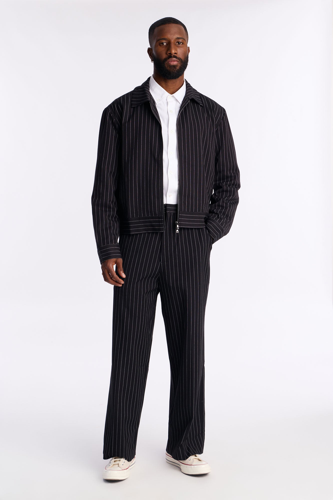 Straight Striped Jacket - Black Fashion Nova