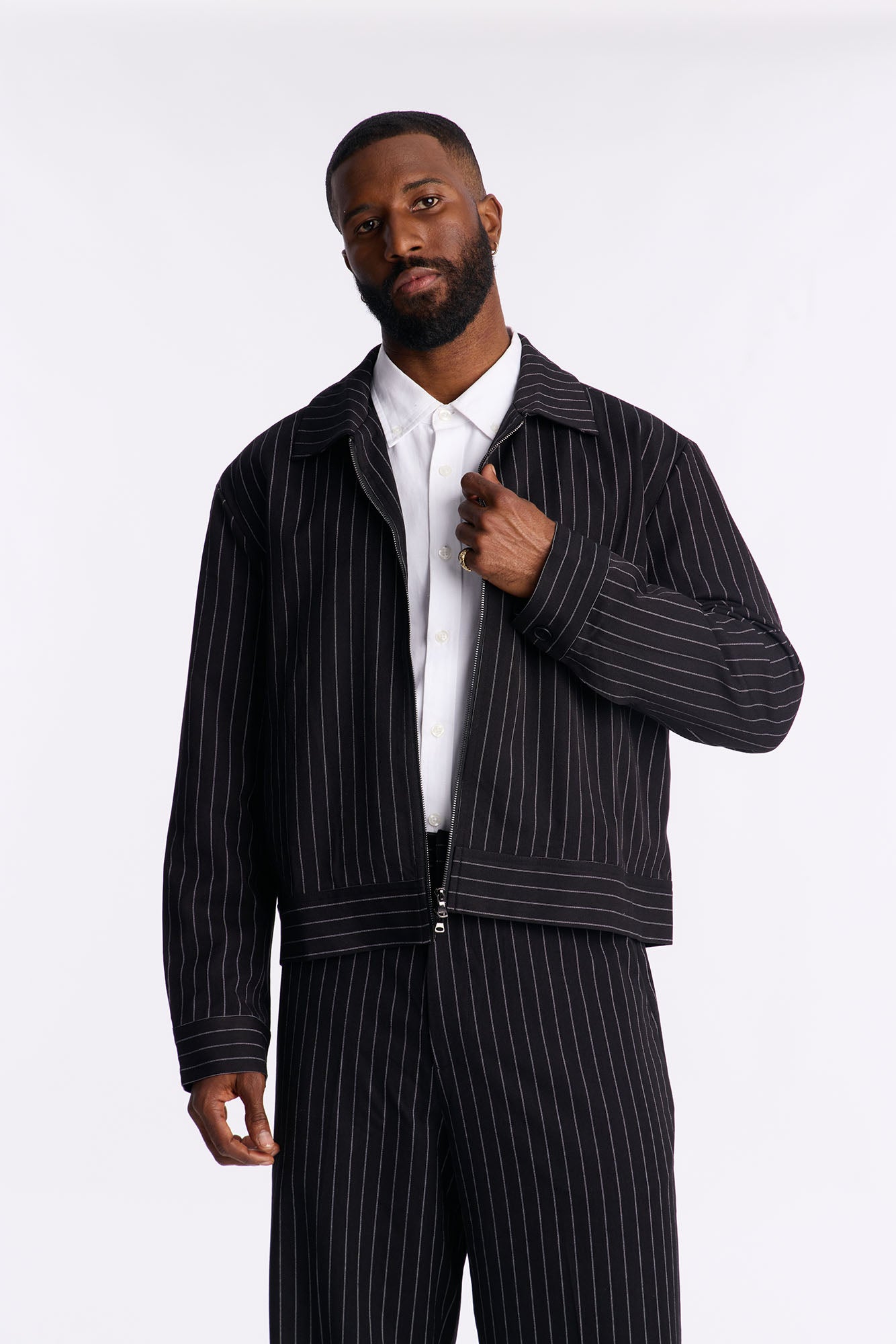 Straight Striped Jacket - Black Fashion Nova
