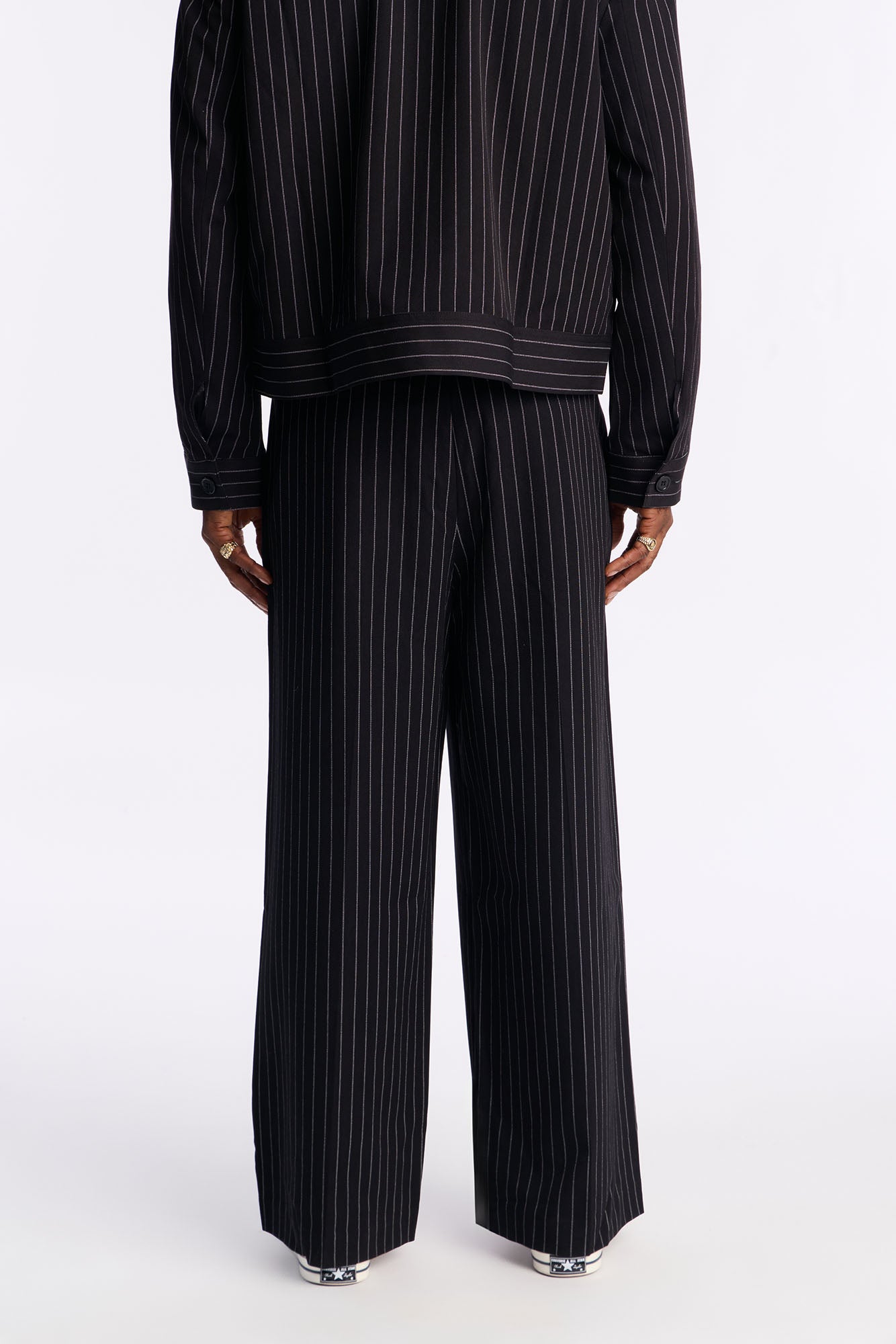 Wide Leg Straight Striped Trouser - Black Fashion Nova