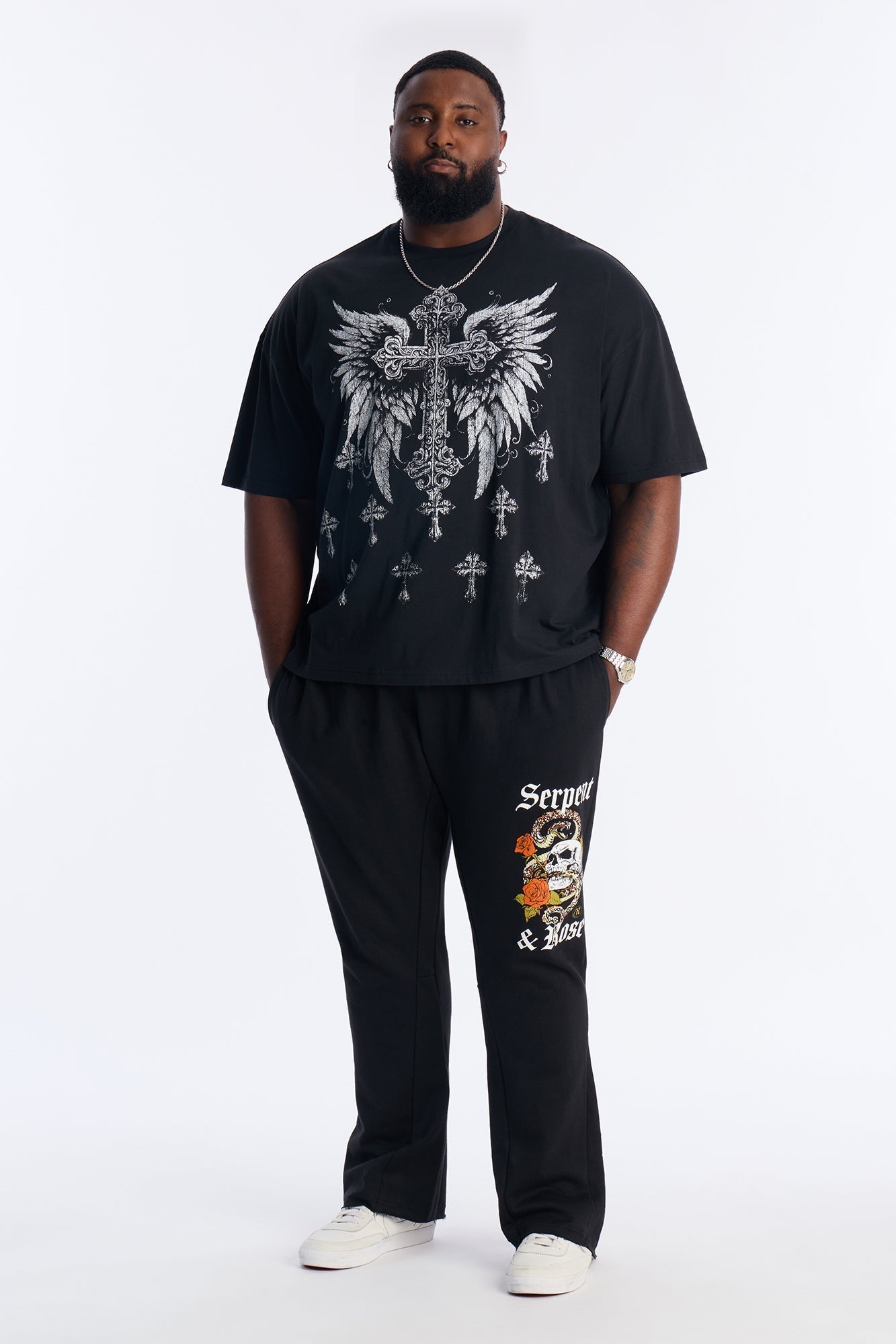Crosses Forever Oversized Short Sleeve Tee - Black Fashion Nova