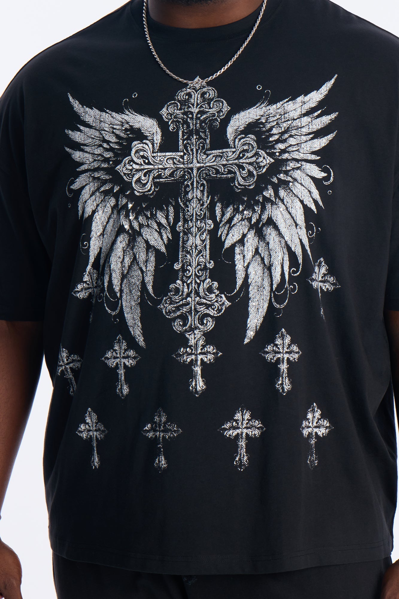 Crosses Forever Oversized Short Sleeve Tee - Black Fashion Nova