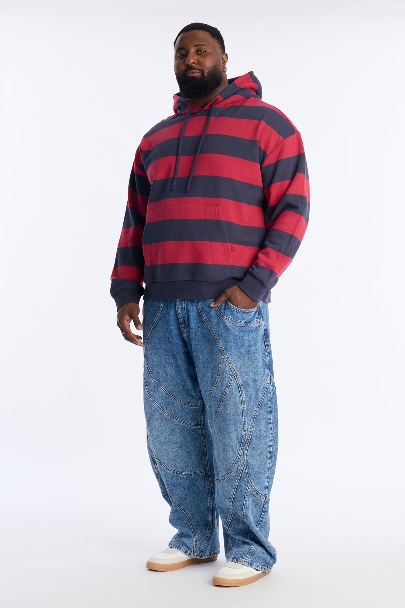 Barrel Paneled Ways Jean - Medium Blue Wash Fashion Nova