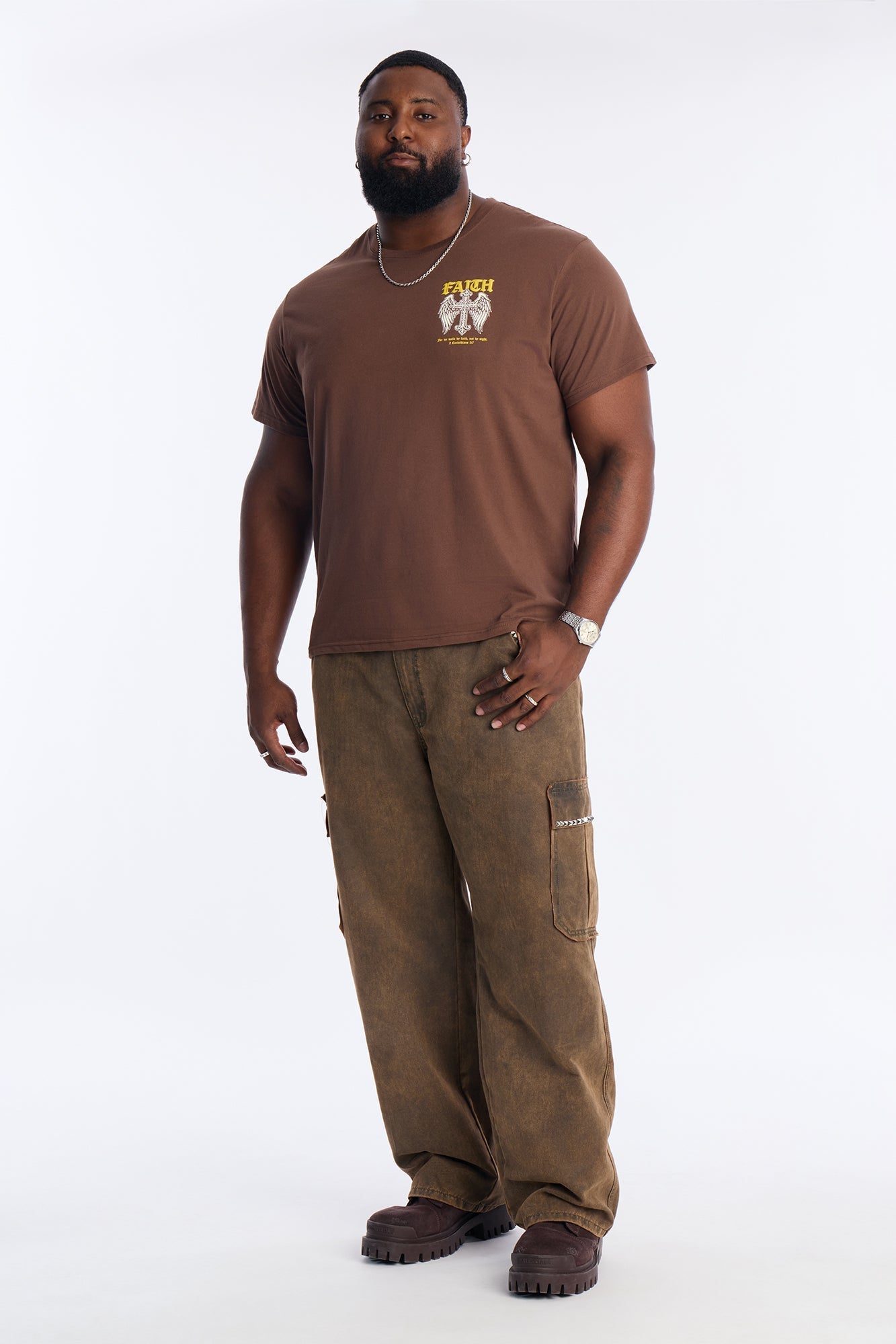 Daily Faith Short Sleeve Tee - Brown Fashion Nova