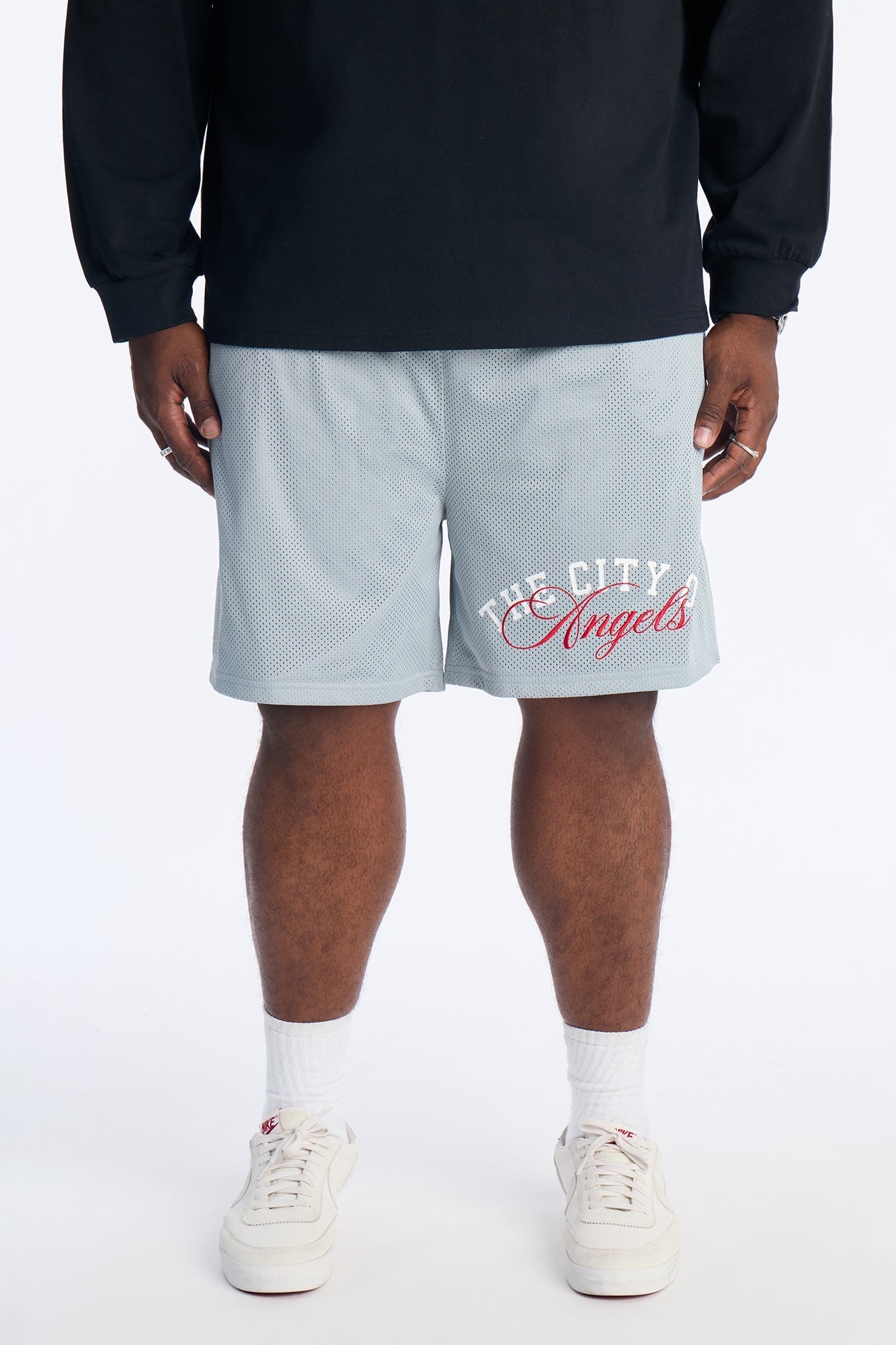 Angels Boulevard Mesh Short - Light Blue Fashion Nova