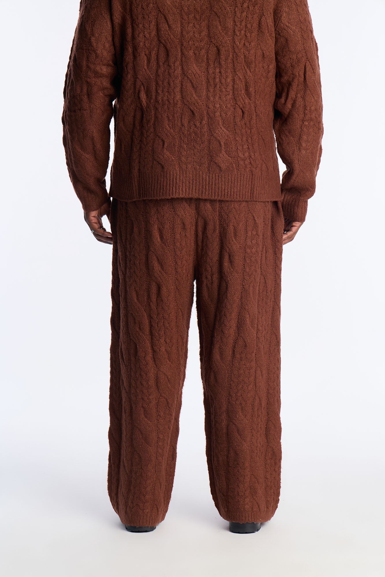 Day To Day Cable Knit Sweatpants - Brown Fashion Nova
