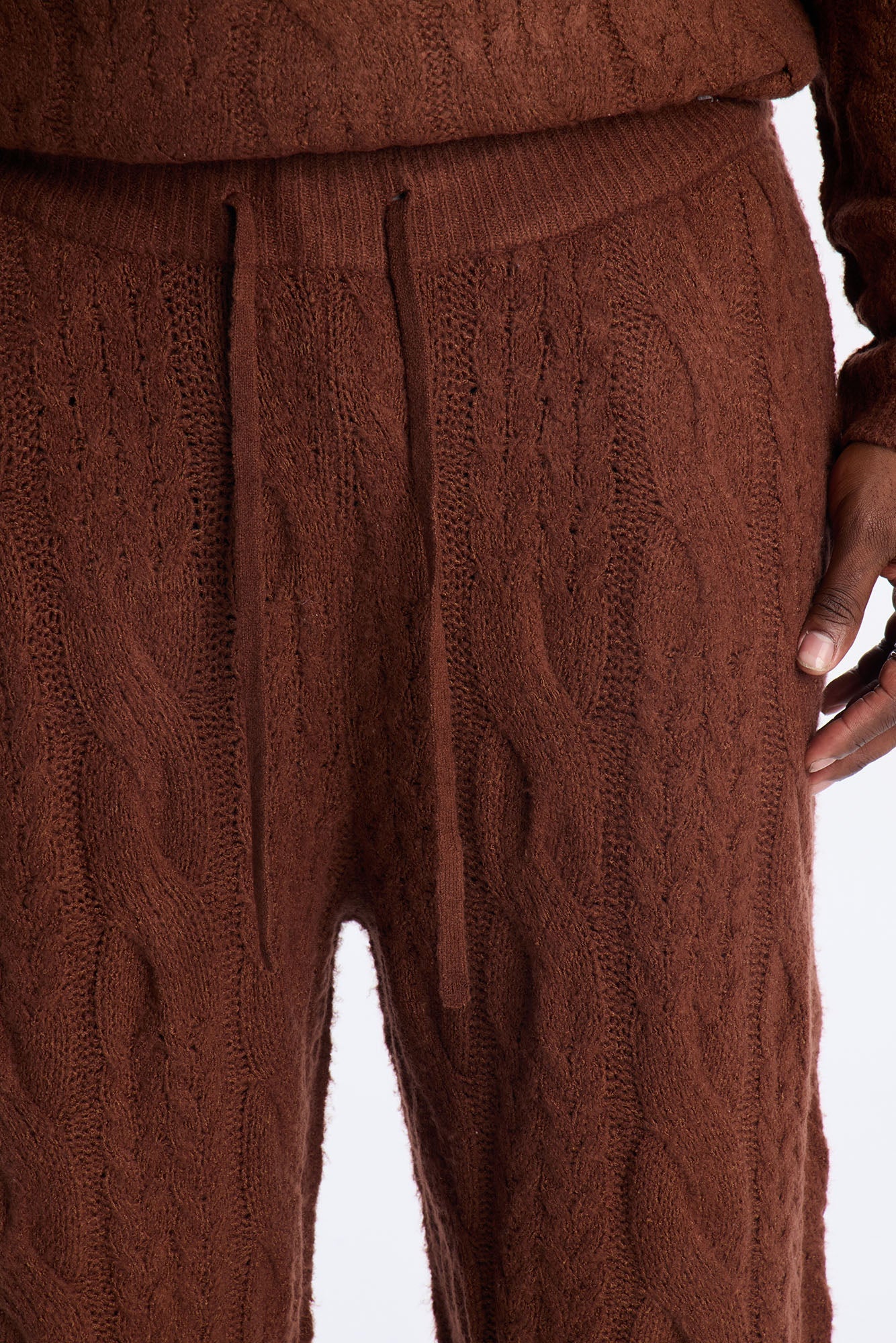 Day To Day Cable Knit Sweatpants - Brown Fashion Nova