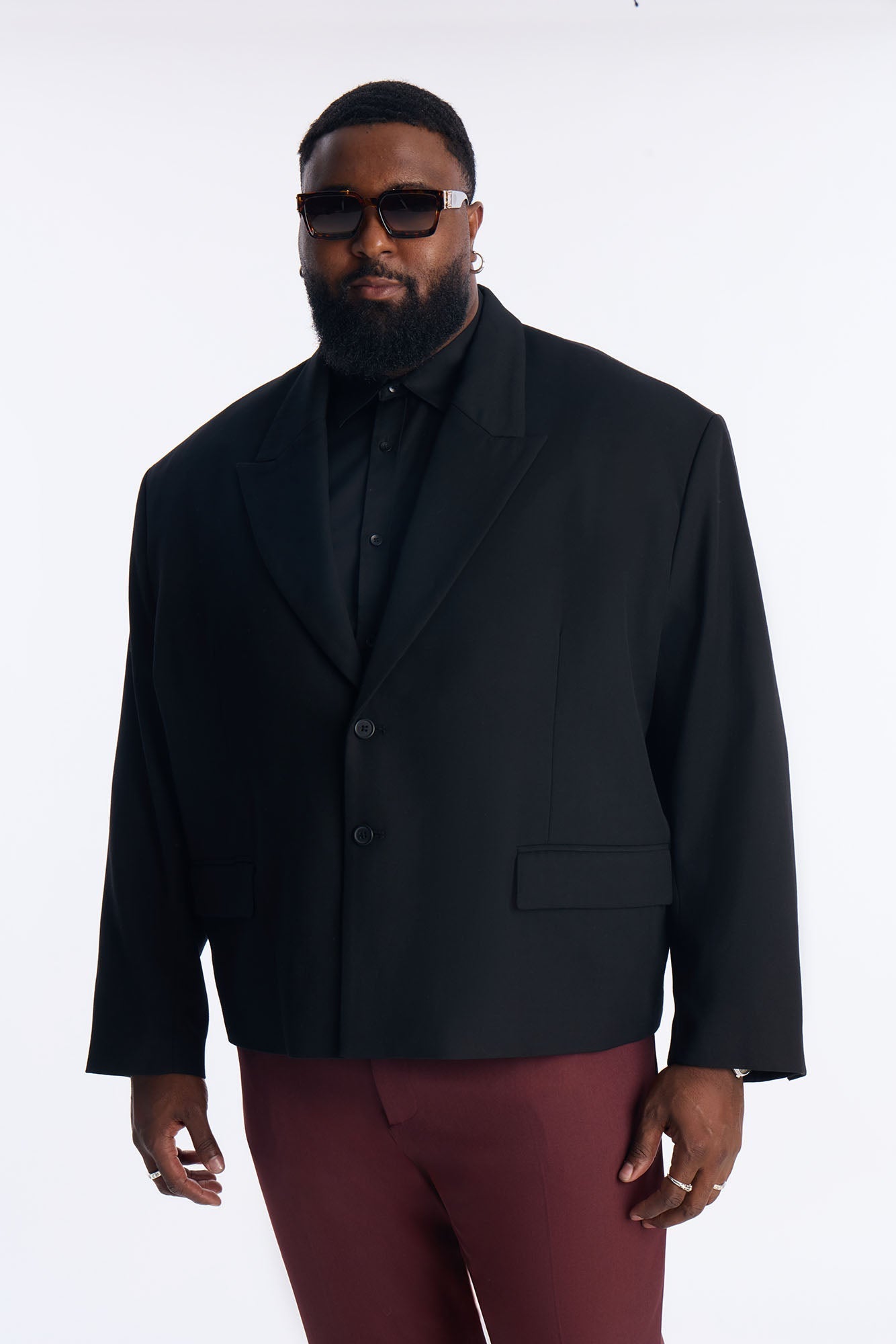 Cropped Peak Lapel Single Breasted Blazer - Black Fashion Nova