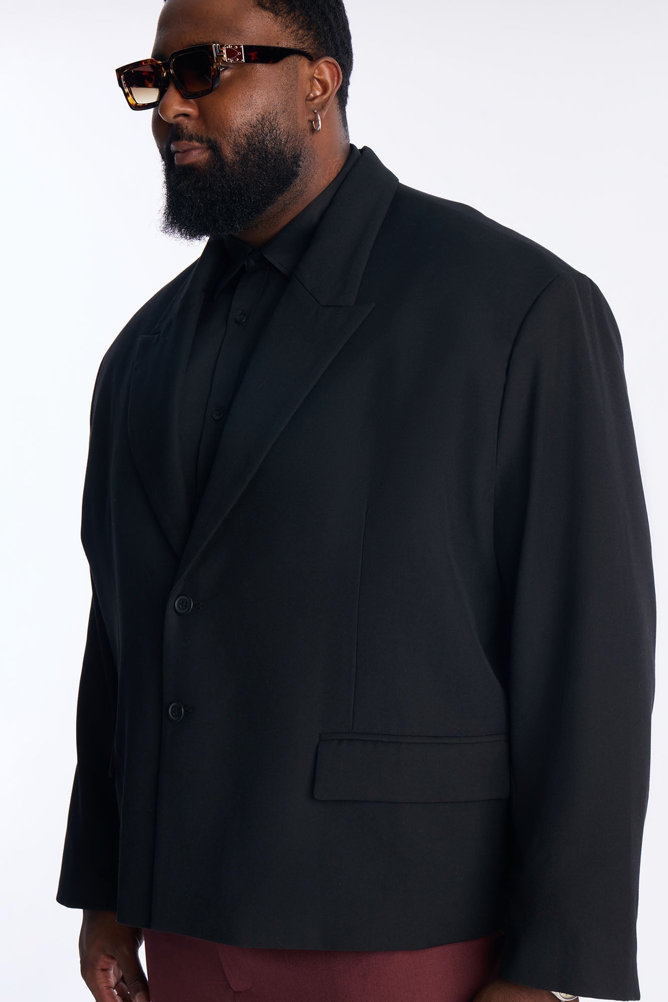 Cropped Peak Lapel Single Breasted Blazer - Black Fashion Nova