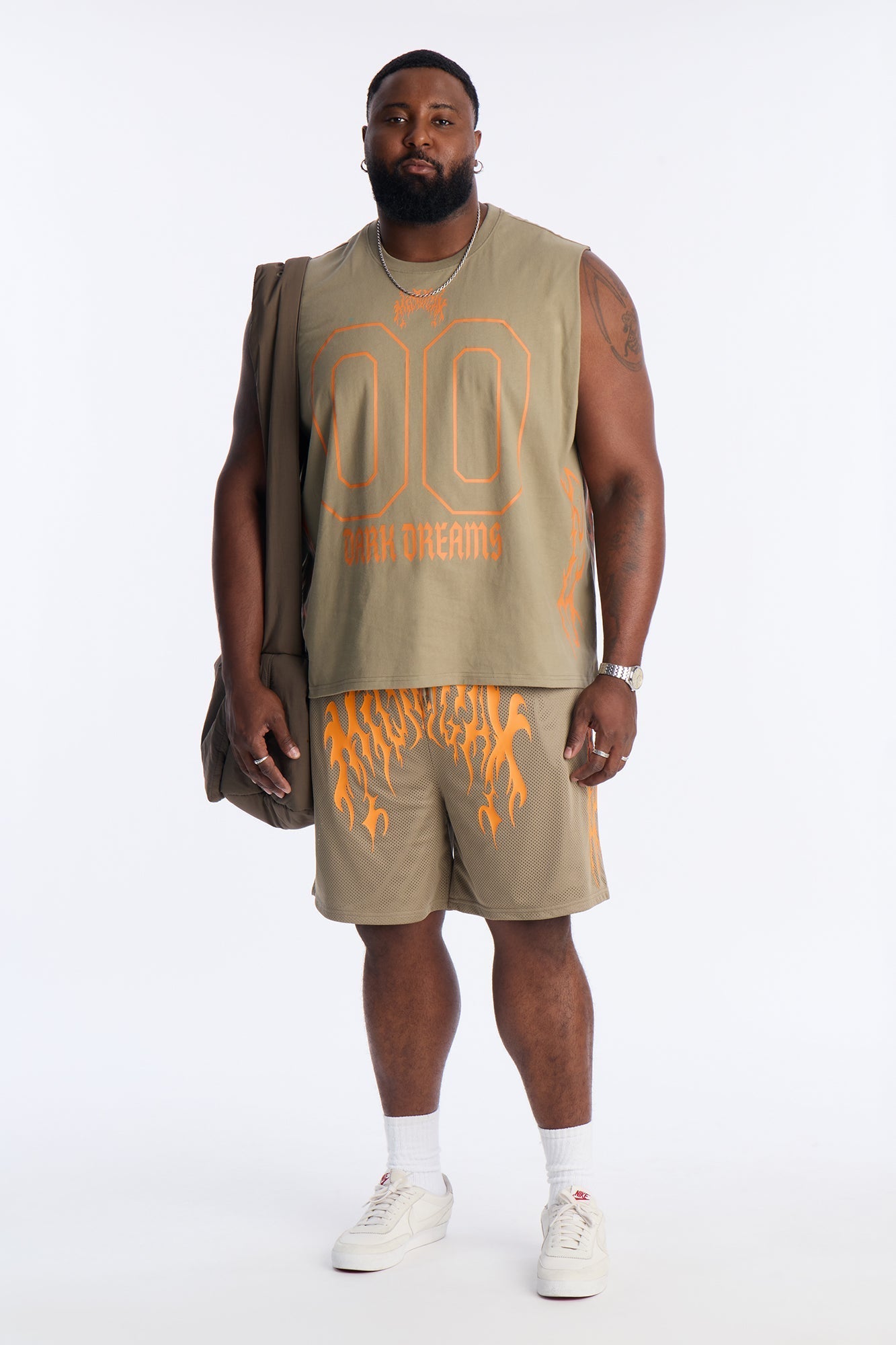 Midnight Anthem Graphic Muscle Tee - Olive/combo Fashion Nova