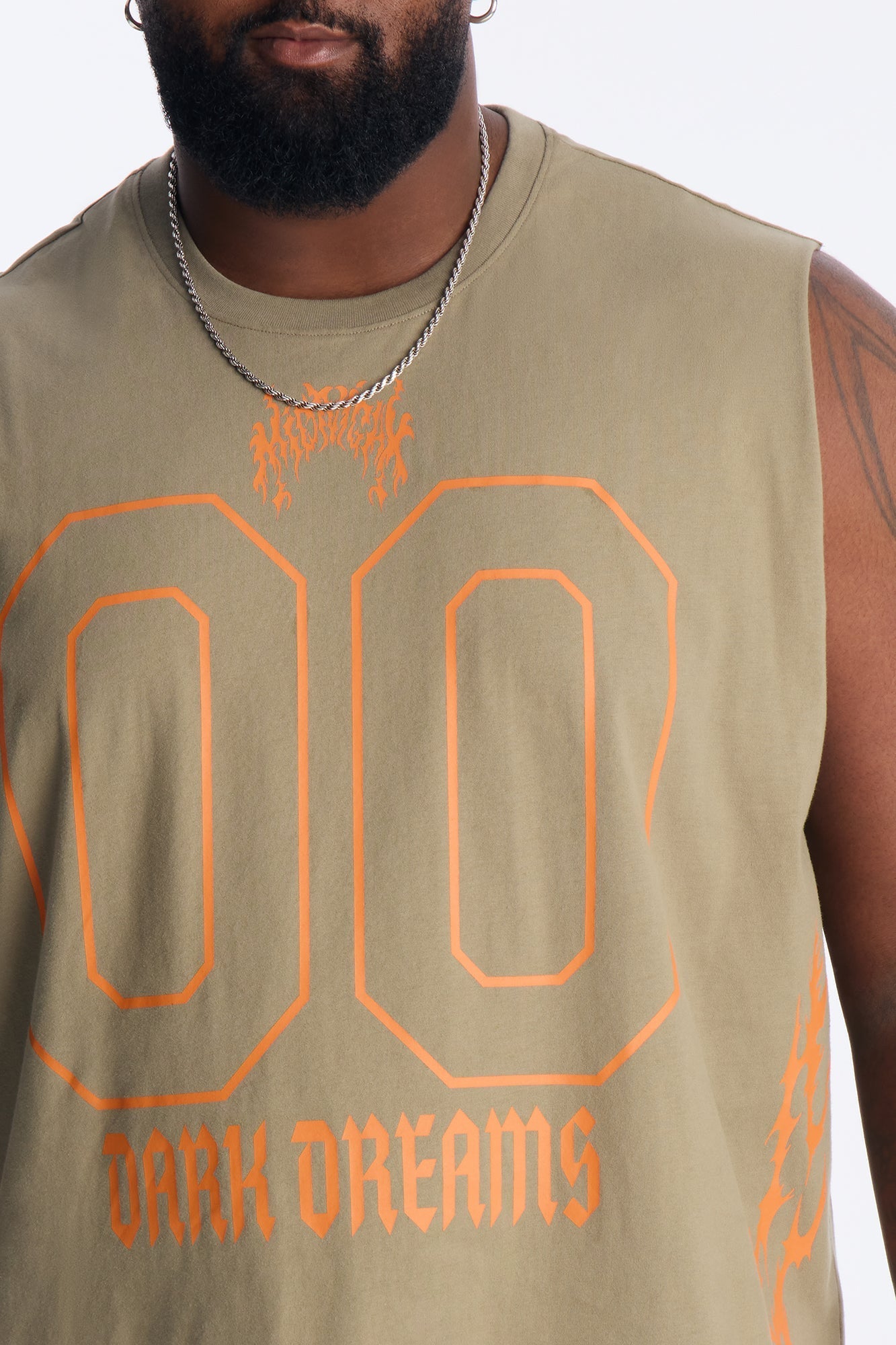 Midnight Anthem Graphic Muscle Tee - Olive/combo Fashion Nova