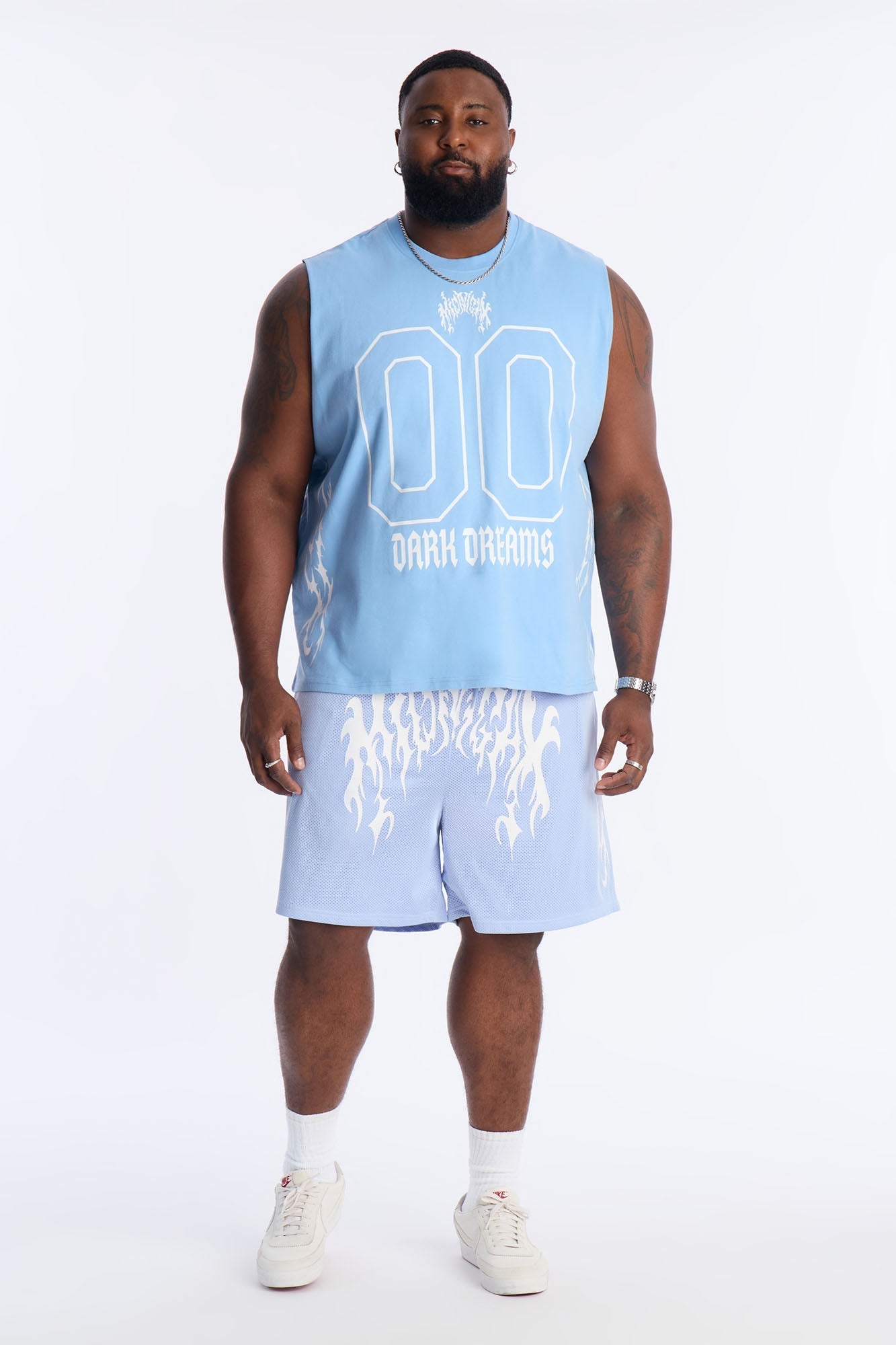 Midnight Anthem Graphic Muscle Tee - Blue/combo Fashion Nova