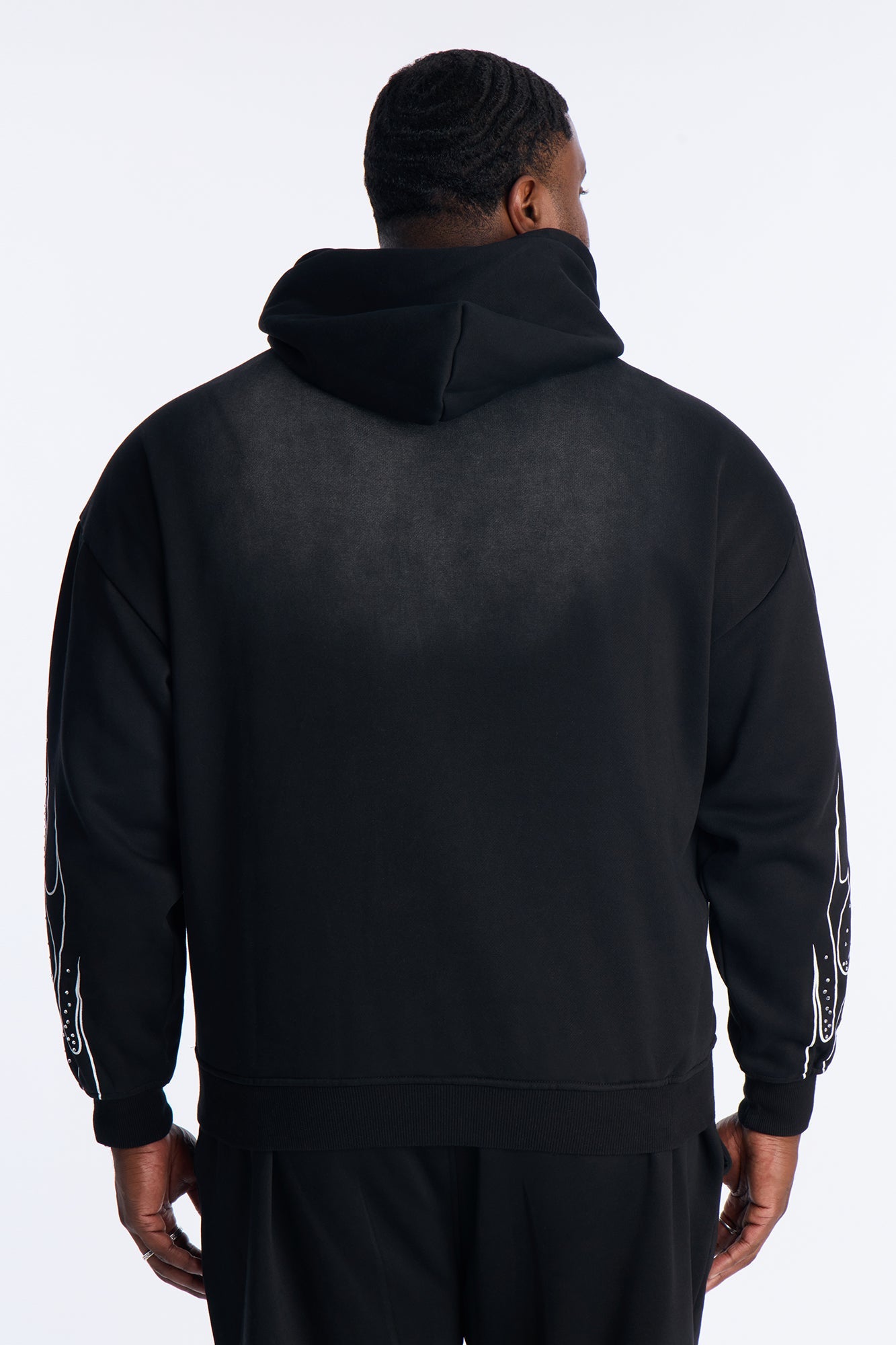 Fearless Rhinestones Oversized Hoodie - Black Fashion Nova