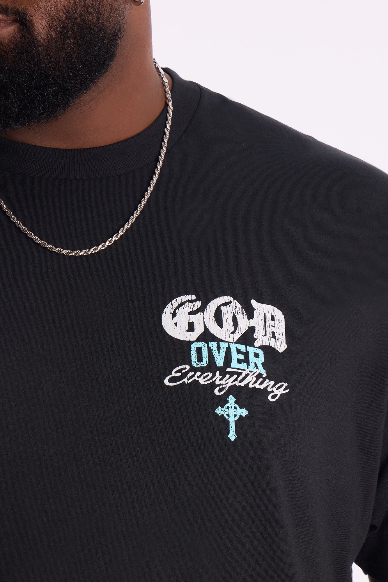 God Over Everything Short Sleeve Tee - Black Fashion Nova