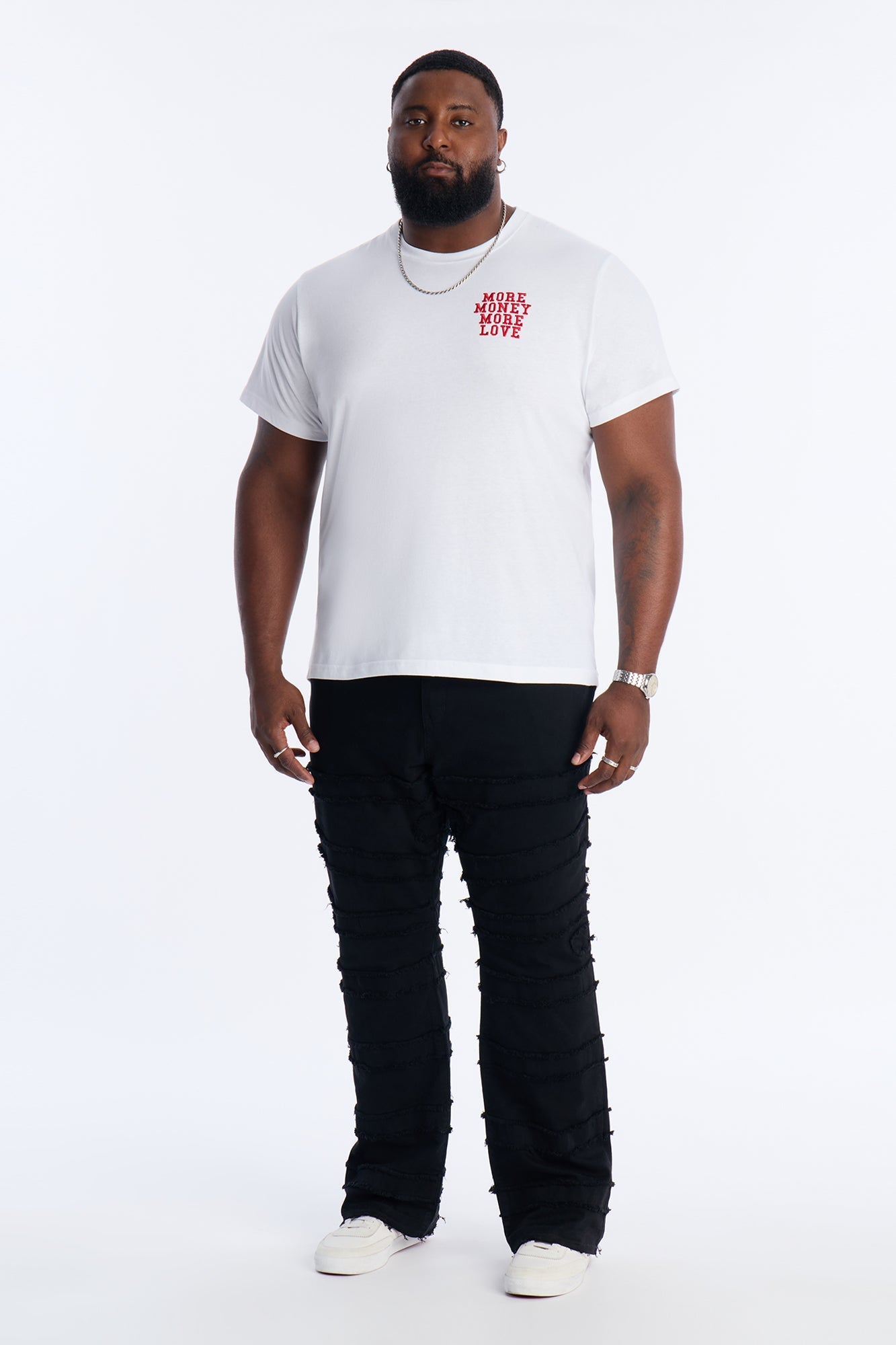 More Money More Love Short Sleeve Tee - White Fashion Nova