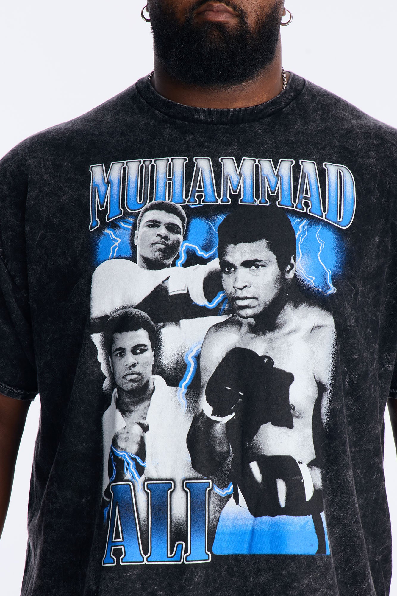 Muhammad Ali Champion Vintage Washed Short Sleeve Tee - Black Wash Fashion Nova