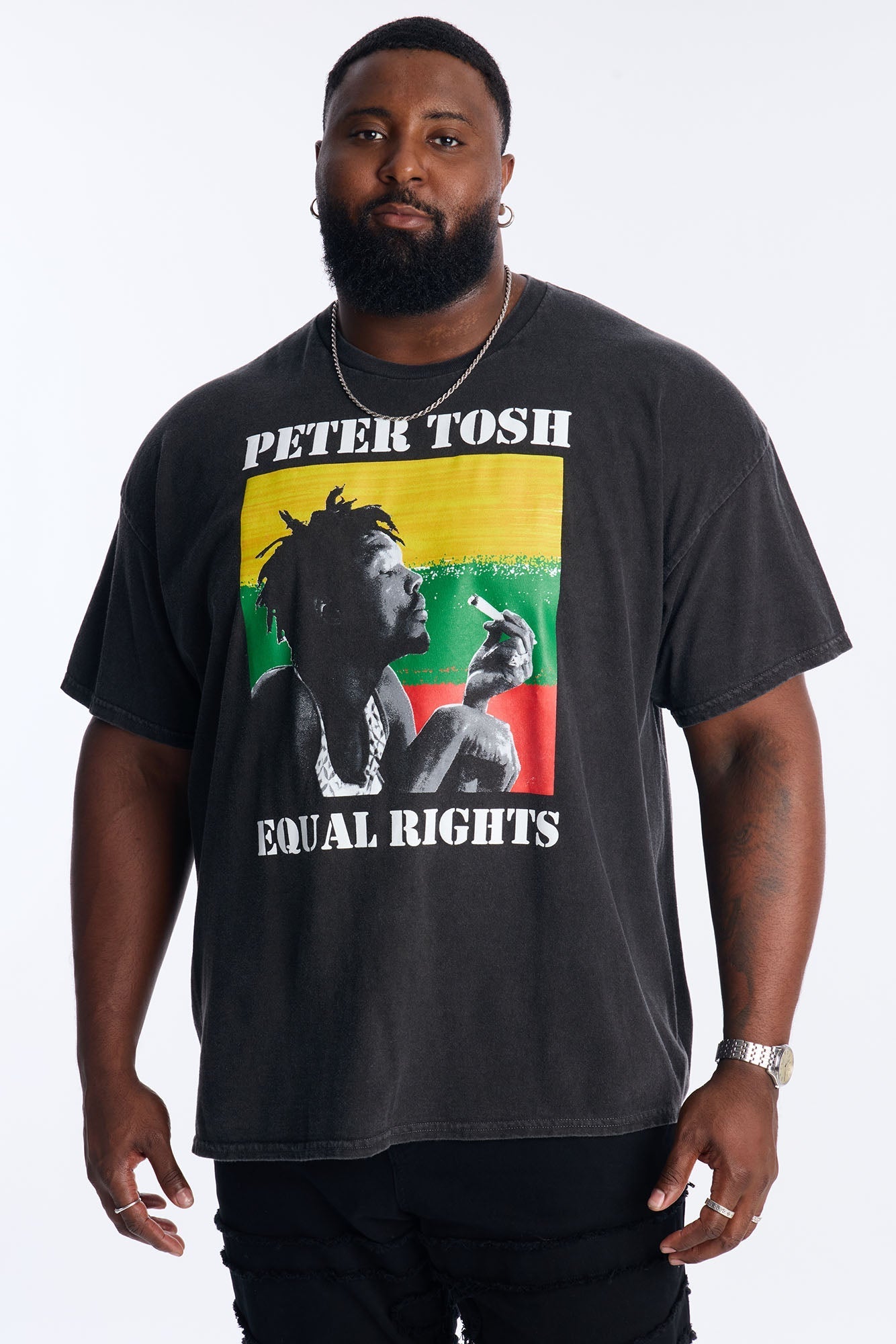 Peter Tosh Vintage Washed Short Sleeve Tee - Black Wash Fashion Nova