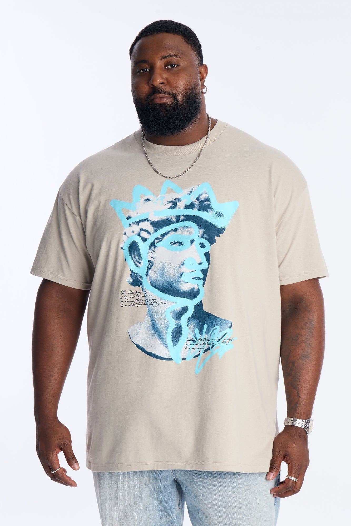 King Me Short Sleeve Tee - Grey Fashion Nova