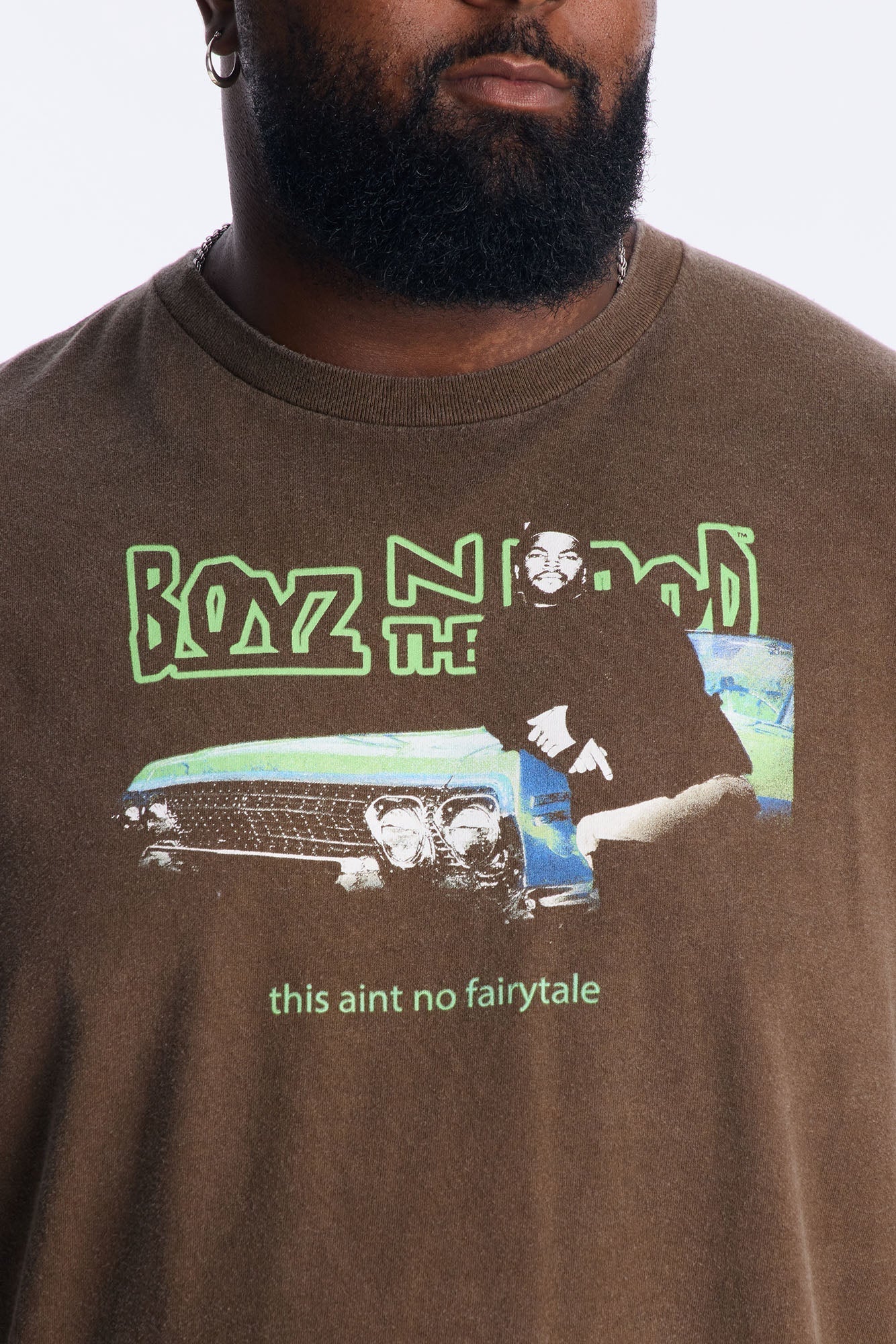 Boyz N The Hood Stop The Violence Vintage Washed Short Sleeve Tee - Chocolate Fashion Nova