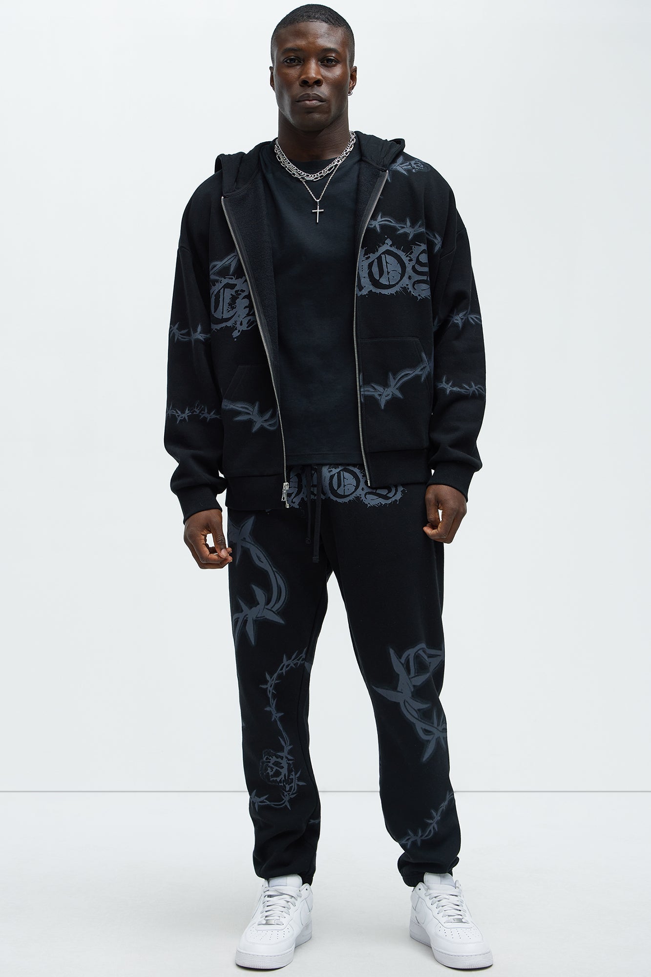Tyson Chaos Oversized Zip Hoodie - Black Fashion Nova
